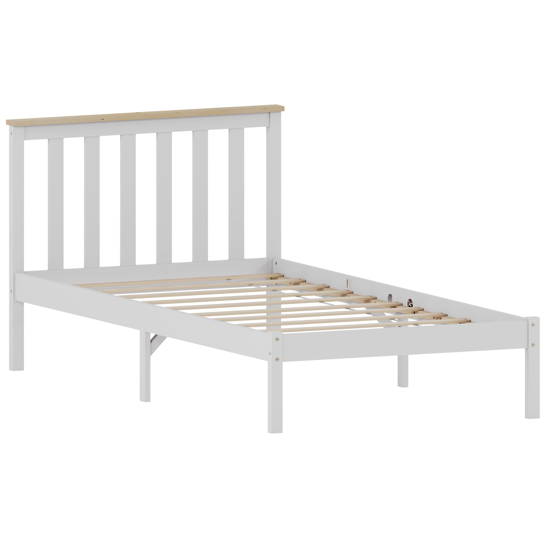 Holzbett Milan Single Double King Size 3 Fuß 4 Fuß 6 5 Fuß Rahmen Matratze Weiß Kiefer - Bild 30 von 37