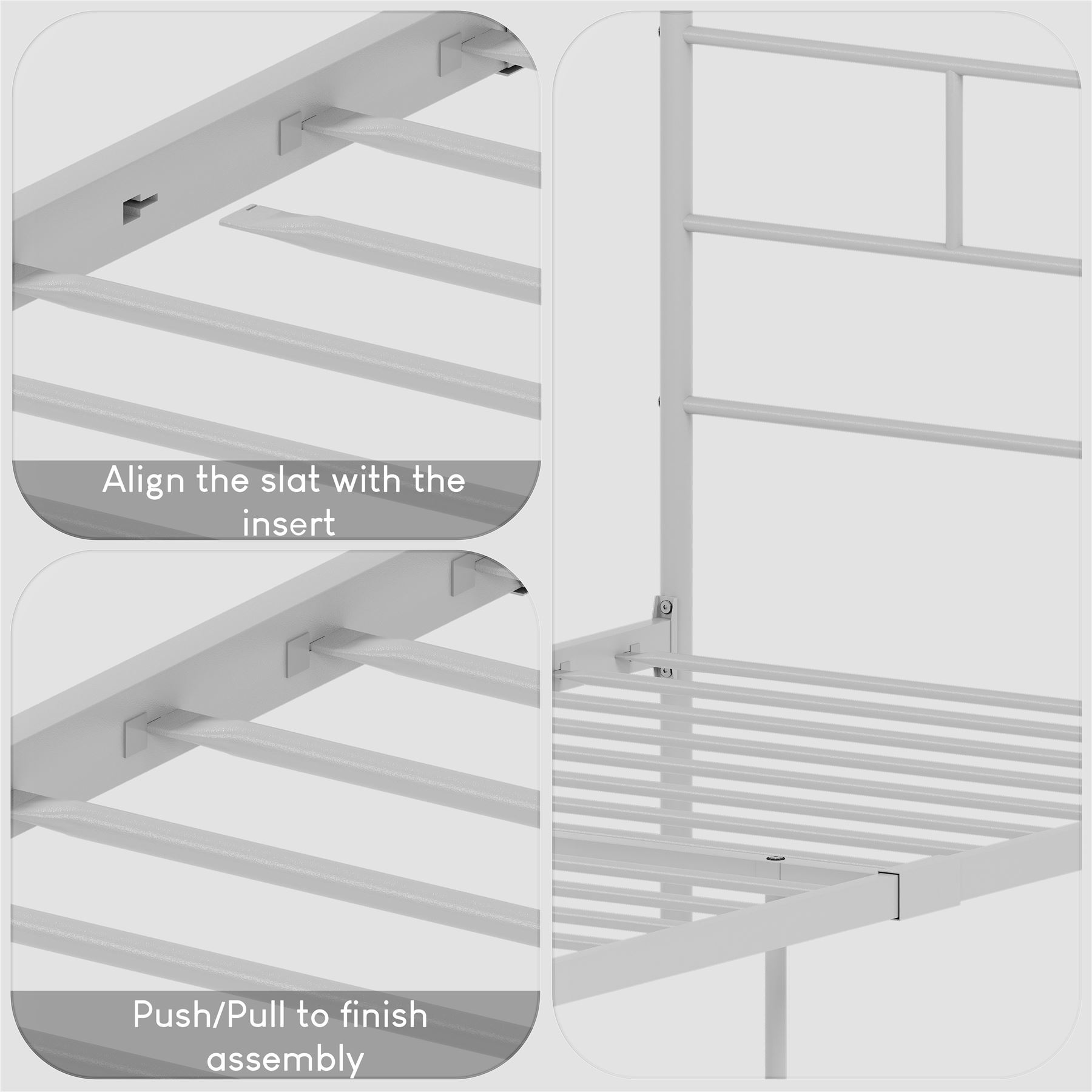 Metal Bed Single Double King Size Slat Base Headboard Set Bedroom Furniture - Picture 22 of 187