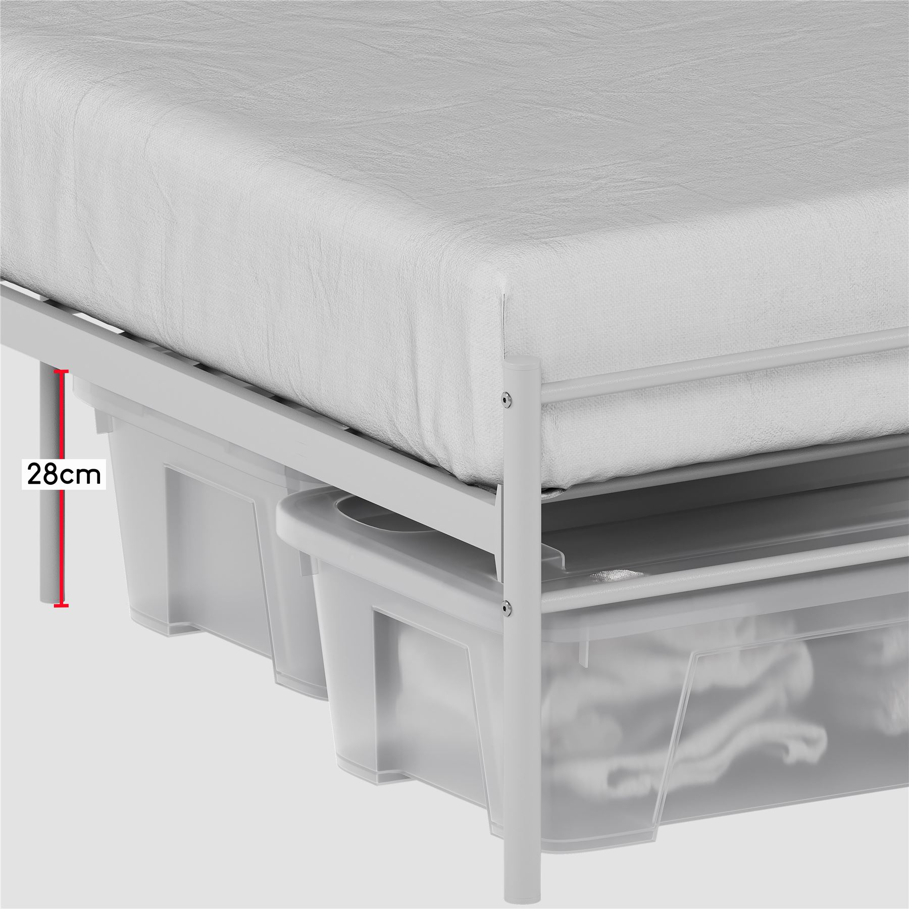 Metal Bed Single Double King Size Slat Base Headboard Set Bedroom Furniture - Picture 23 of 187