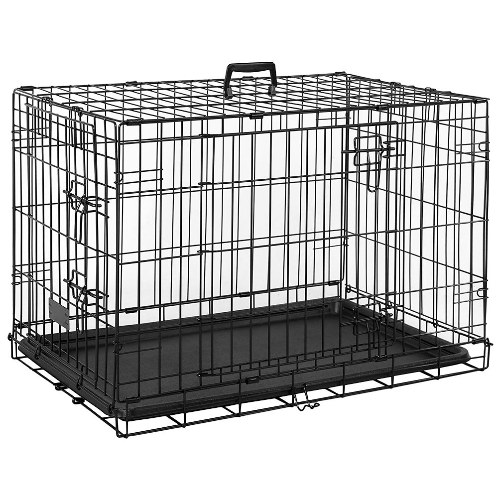 Pet Cages Metal Dog Cat Puppy Training Folding Crate Animal Transport