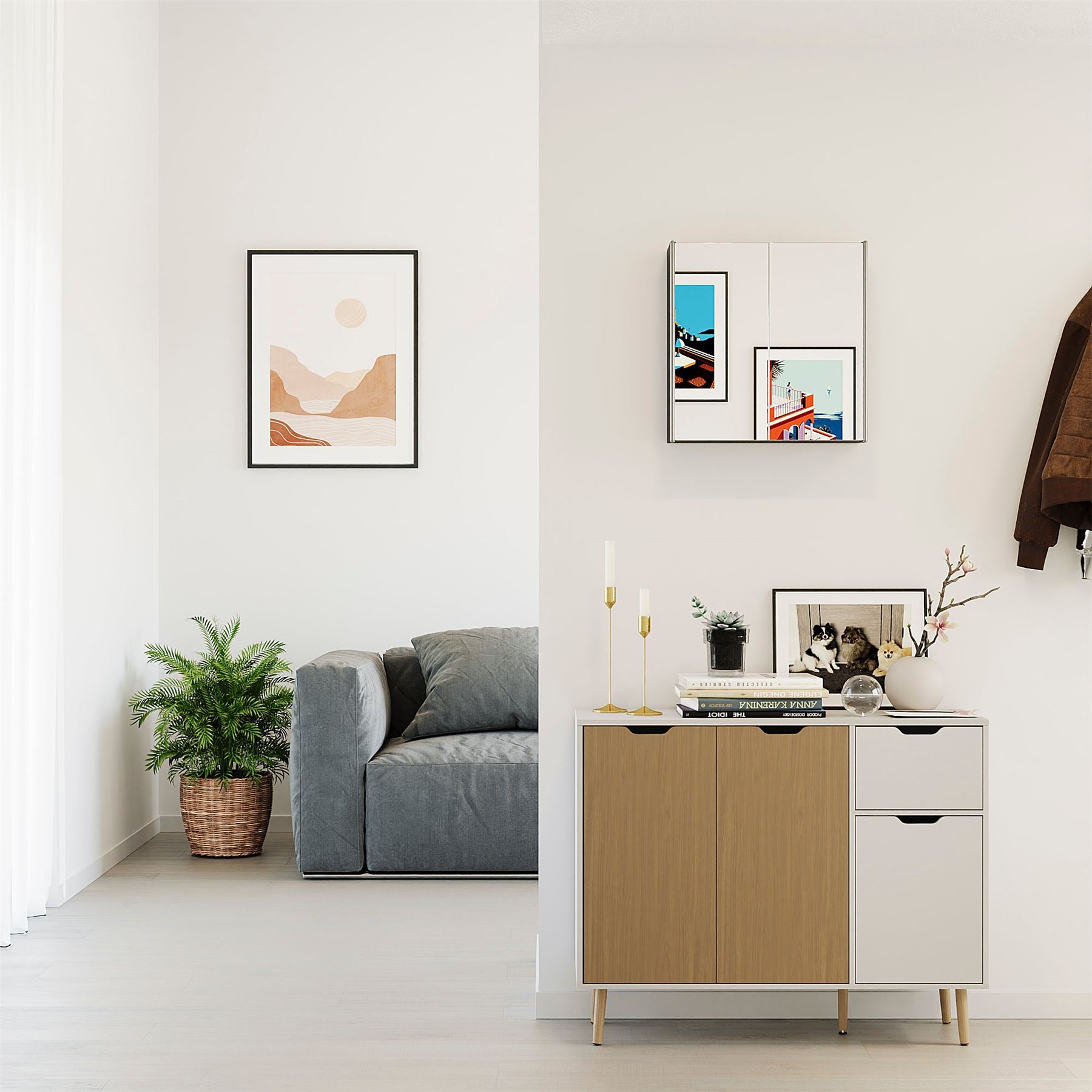 Wall Mounted Cabinet Bathroom White Single Double Door Vanity Storage Cupboard - Picture 104 of 113