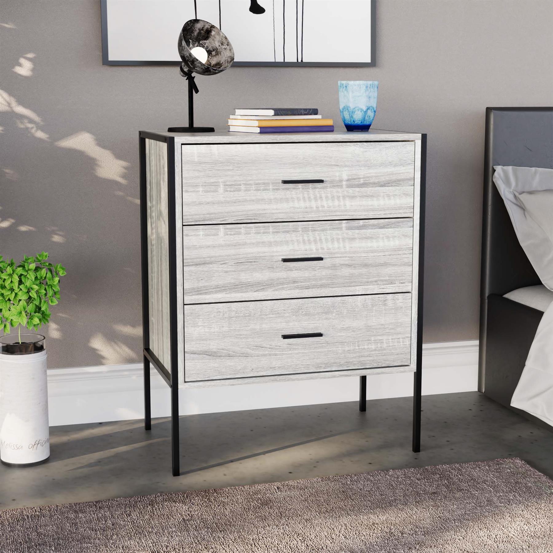 Industrial Chest of Drawers Bedroom Furniture Bedside Chest 1 to 6 Drawers - Picture 32 of 61