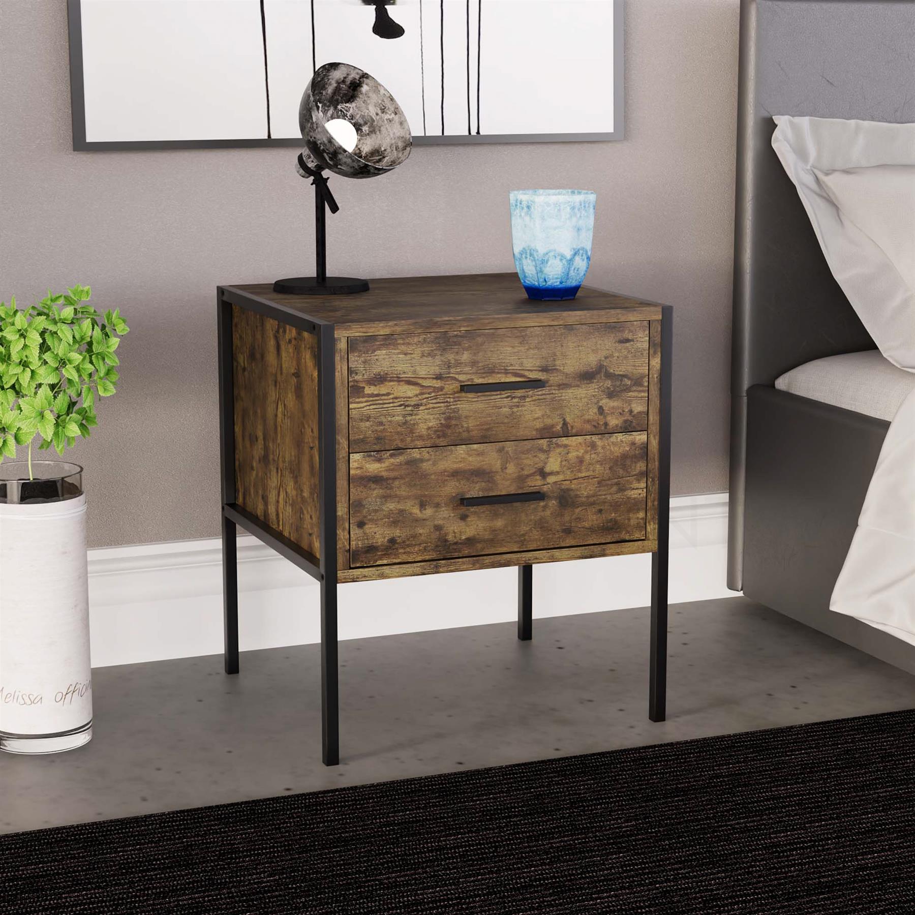 Industrial Chest of Drawers Bedroom Furniture Bedside Chest 1 to 6 Drawers - Picture 14 of 61