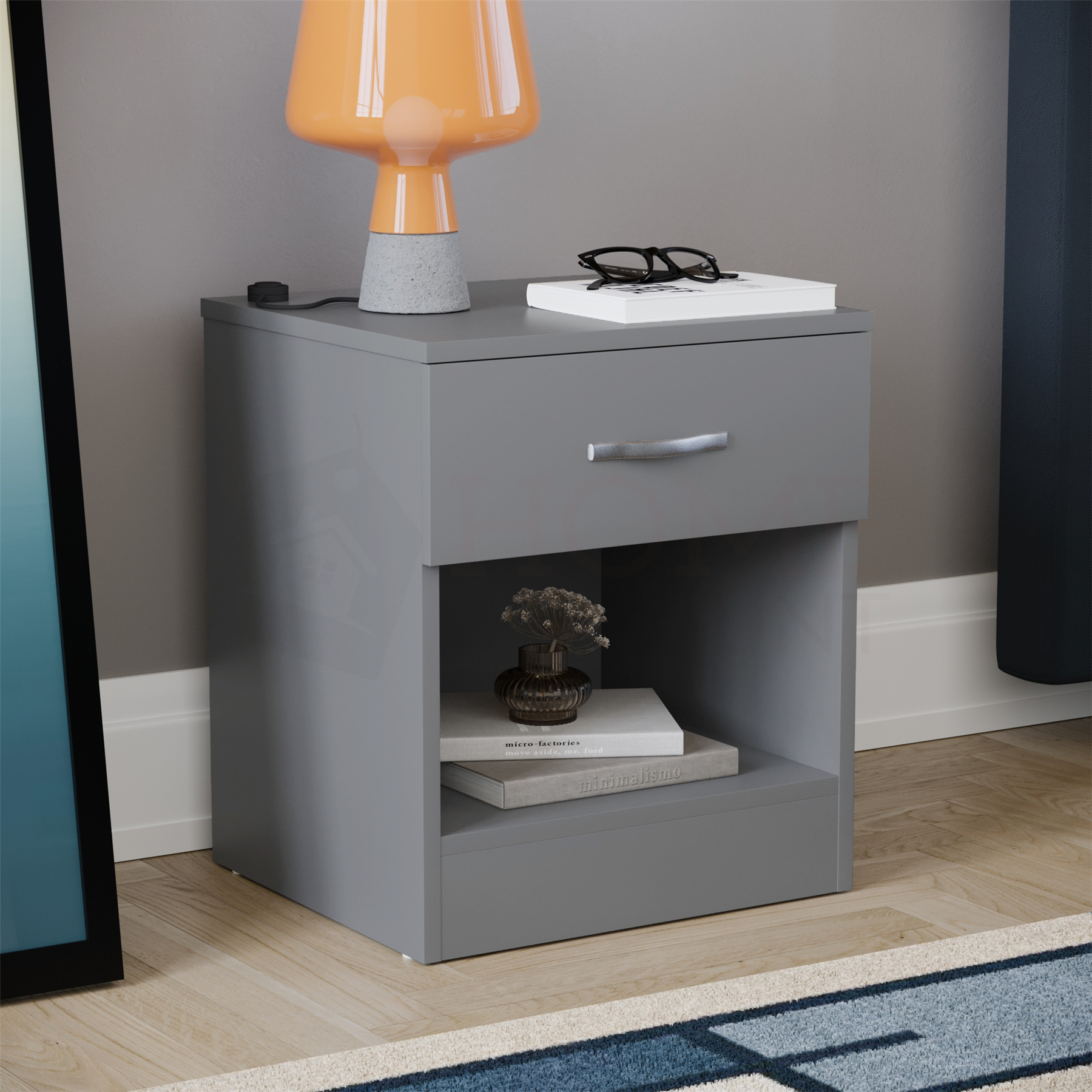 Grey Chest of Drawers Modern Bedroom Furniture Bedside Table Wardrobe Desk - Picture 69 of 72