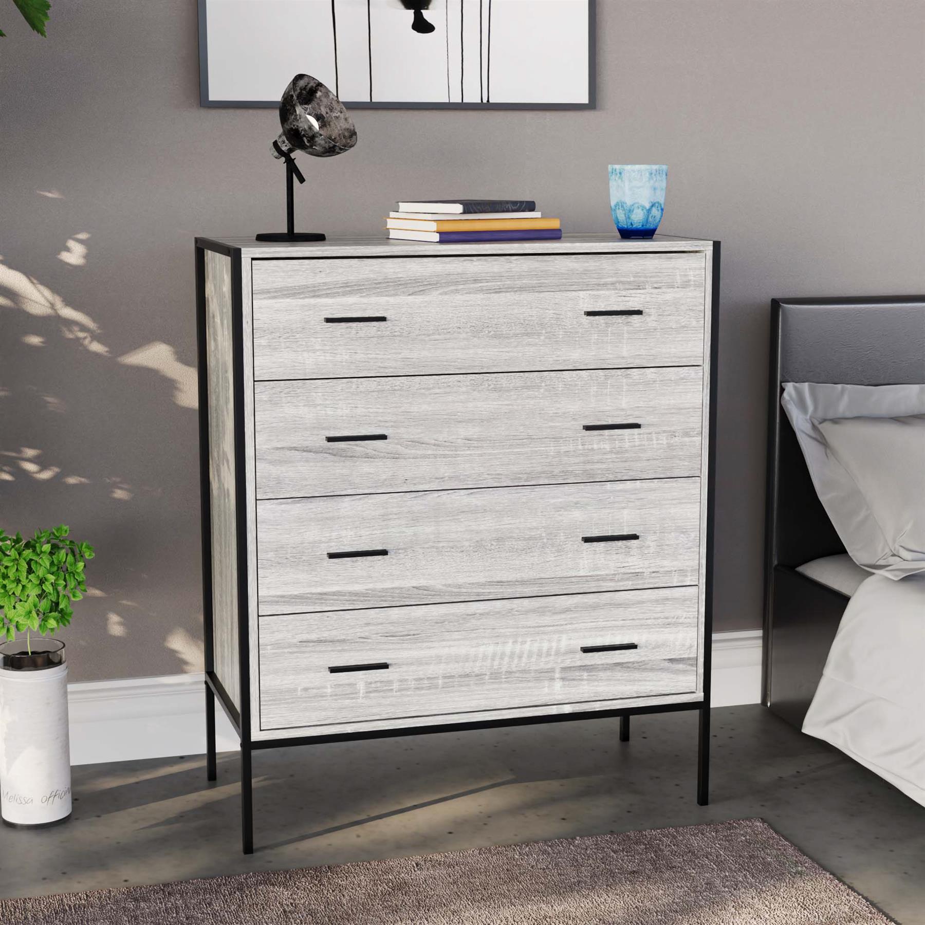 Industrial Chest of Drawers Bedroom Furniture Bedside Chest 1 to 6 Drawers - Picture 44 of 61
