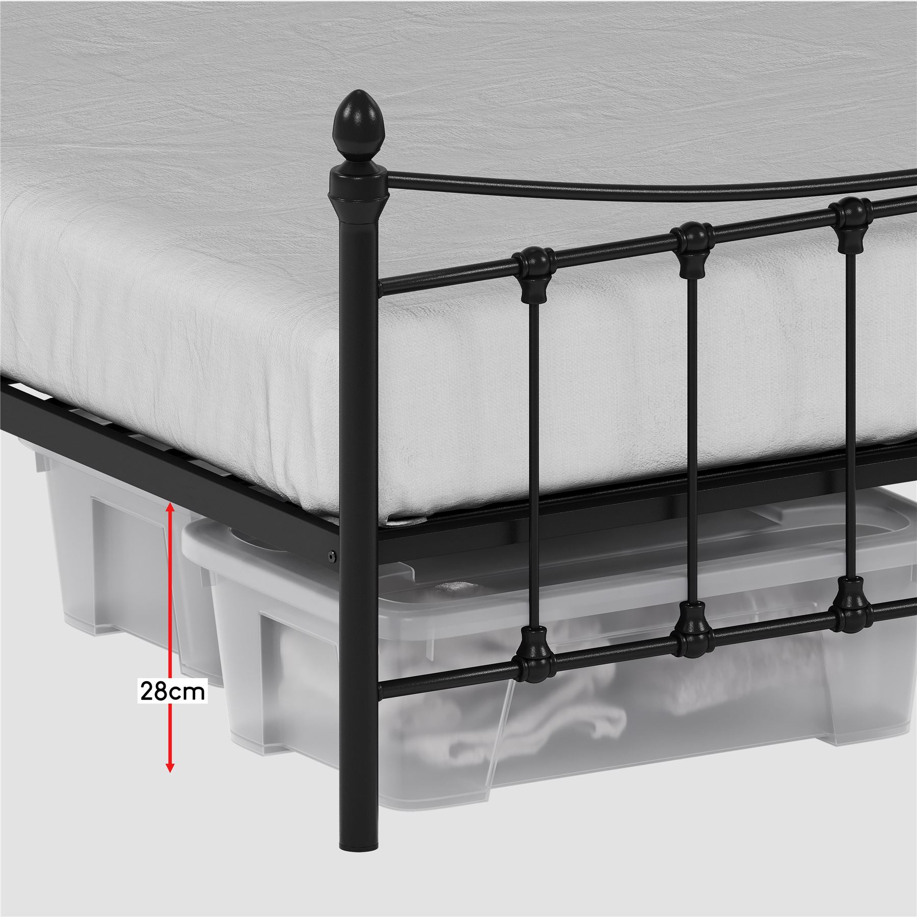 Metal Bed Single Double King Size Slat Base Headboard Set Bedroom Furniture - Picture 183 of 187