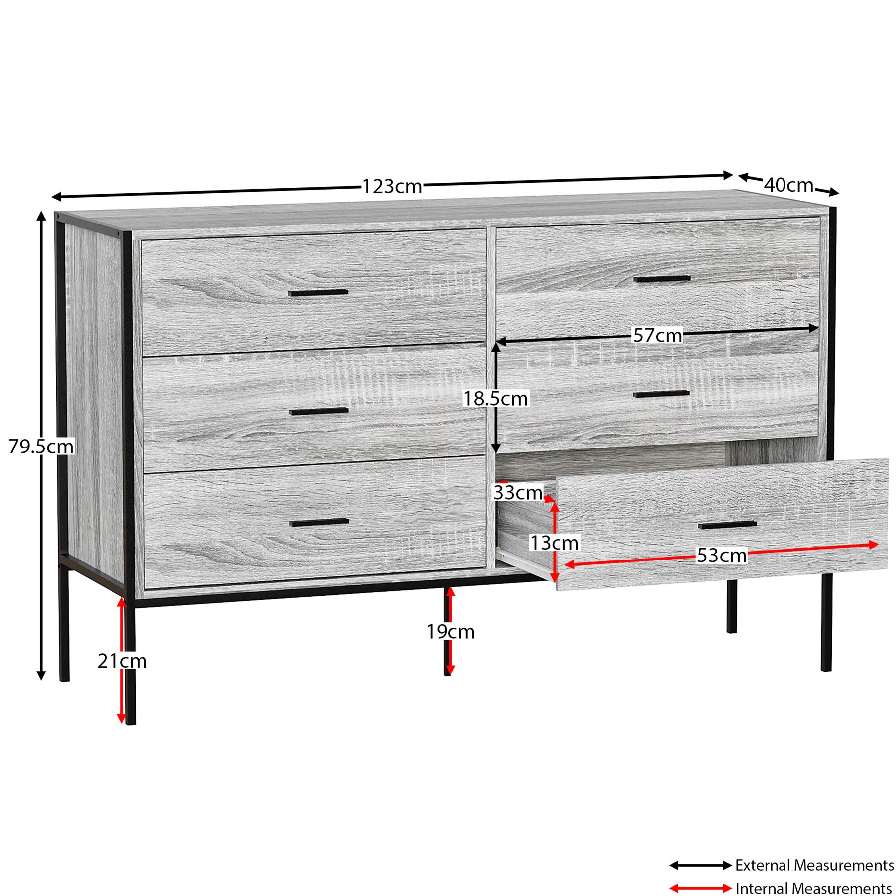 Industrial Chest of Drawers Bedroom Furniture Bedside Chest 1 to 6 Drawers - Picture 57 of 61