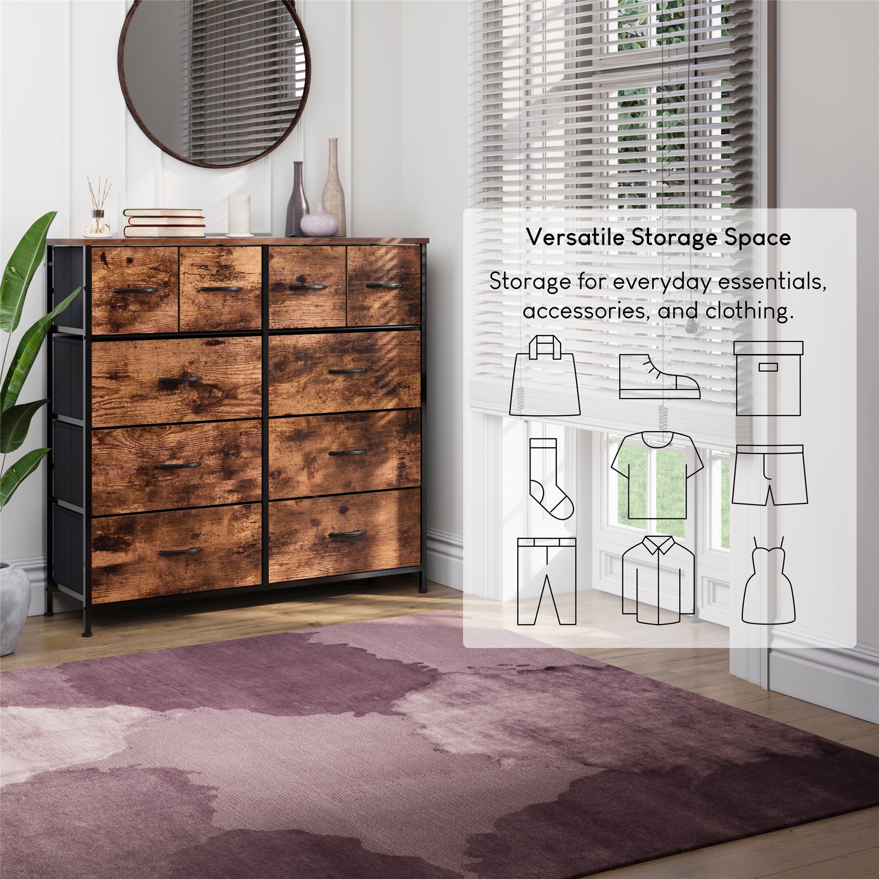 Moderne Stoff Kommode Aufbewahrung Organizer Schlafzimmer Möbel "UKFR" - Bild 61 von 65