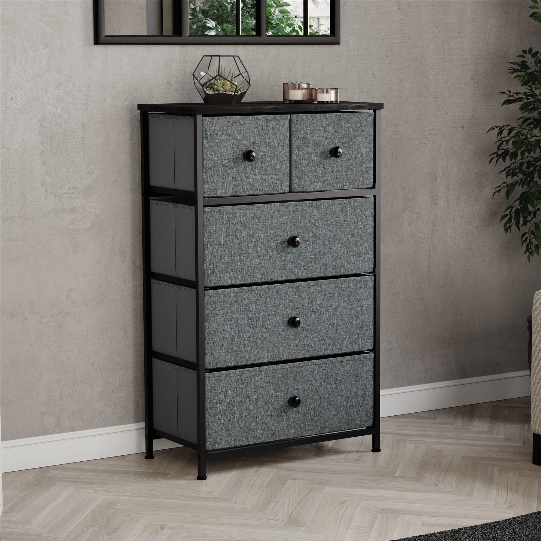 Vida Designs Modern Chest of Drawers 5 Drawer Fabric 'UKFR' Storage Bedroom - Picture 17 of 26