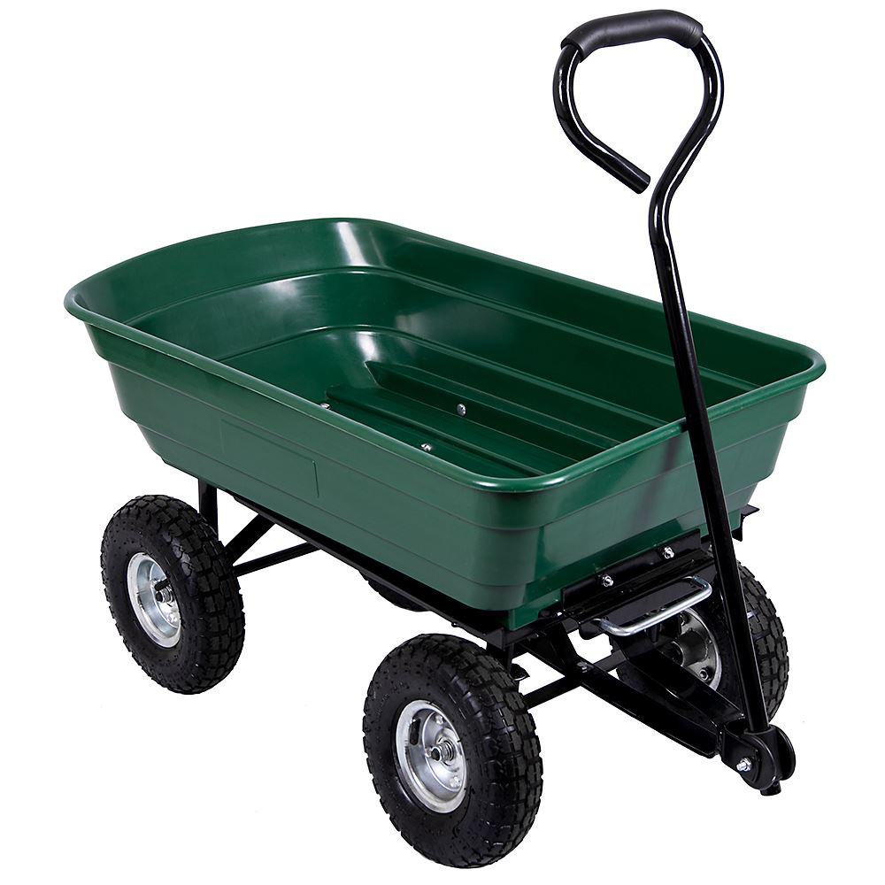 Dump Cart Garden Tipper Trolley Wheelbarrow Trailer Truck 75L Heavy
