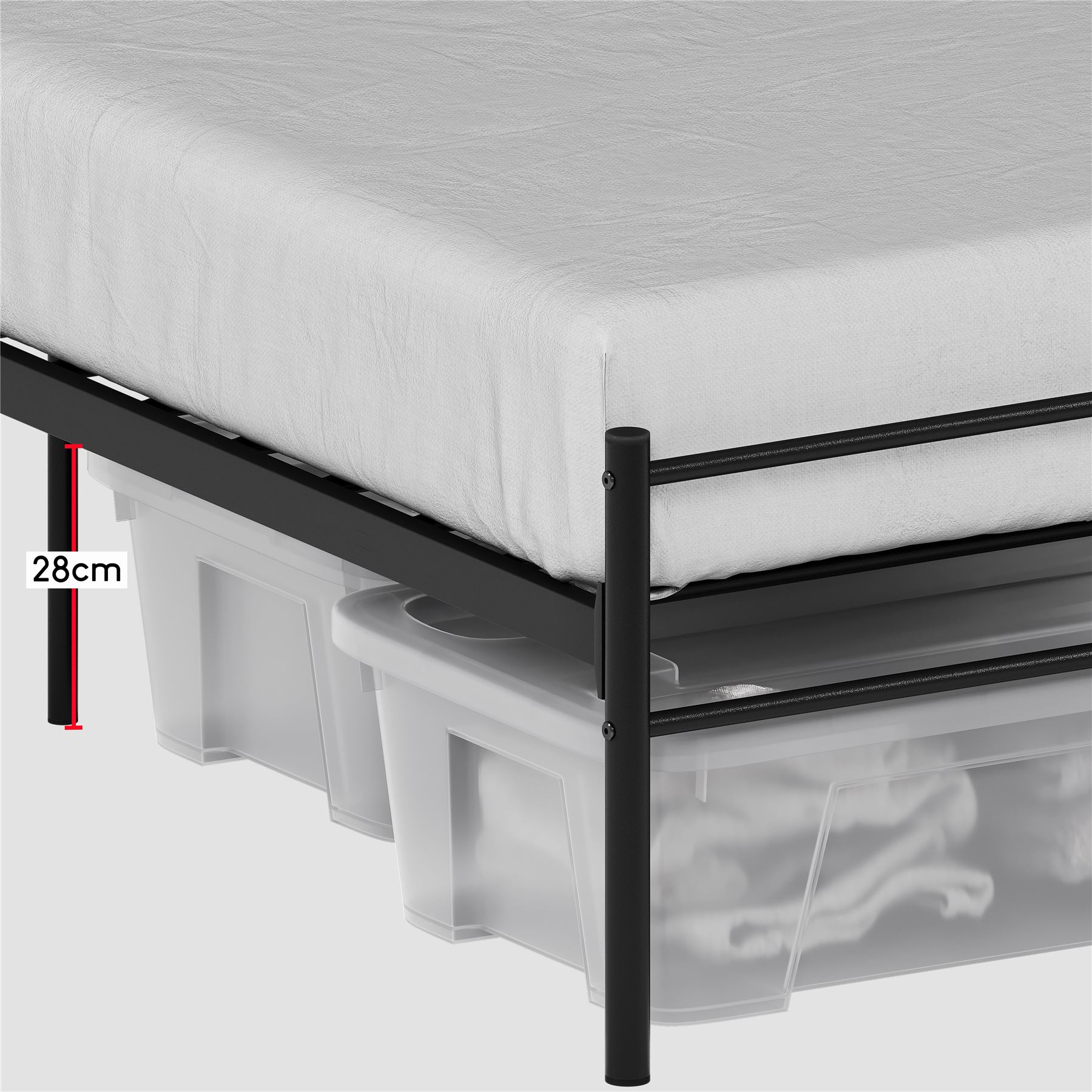 Metal Bed Single Double King Size Slat Base Headboard Set Bedroom Furniture - Picture 7 of 187