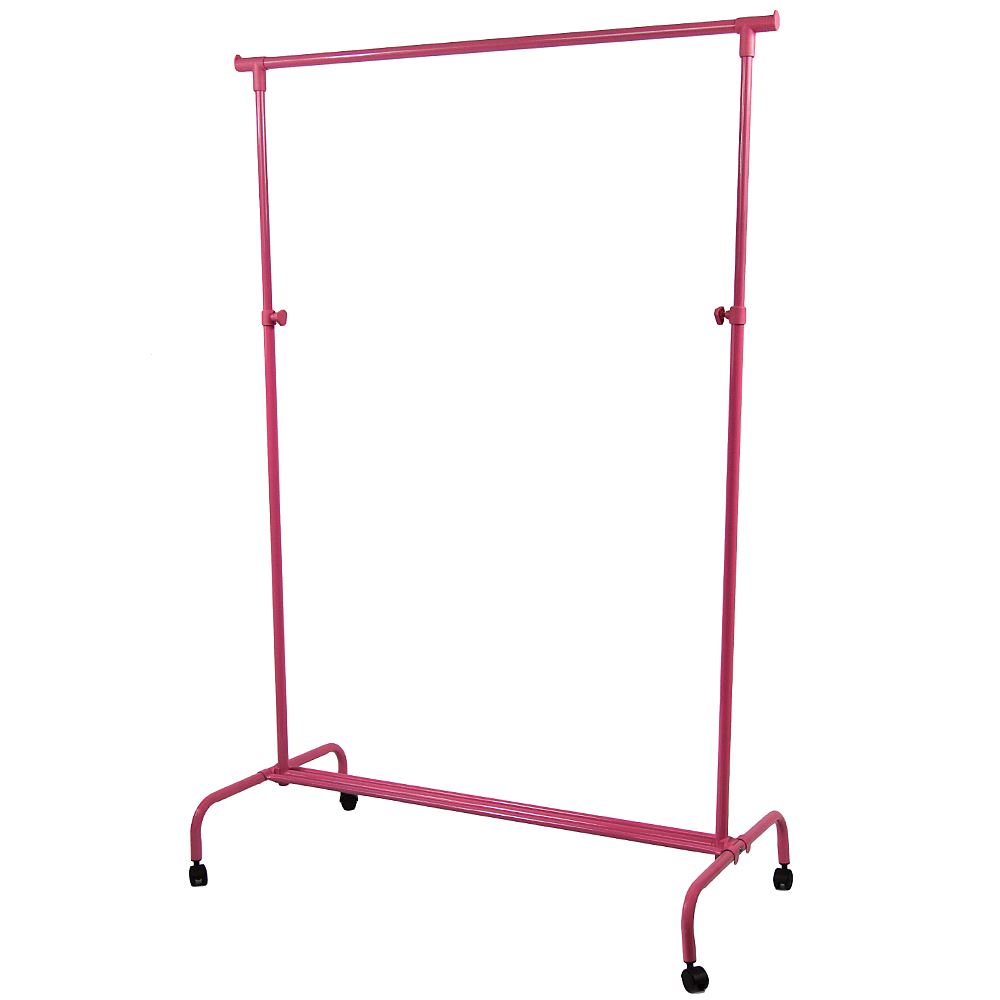 Porta Indumenti Singolo Doppio Argento o Rosa Regolabile Portatile Appendiabiti Binario Stand - Foto 15 di 34