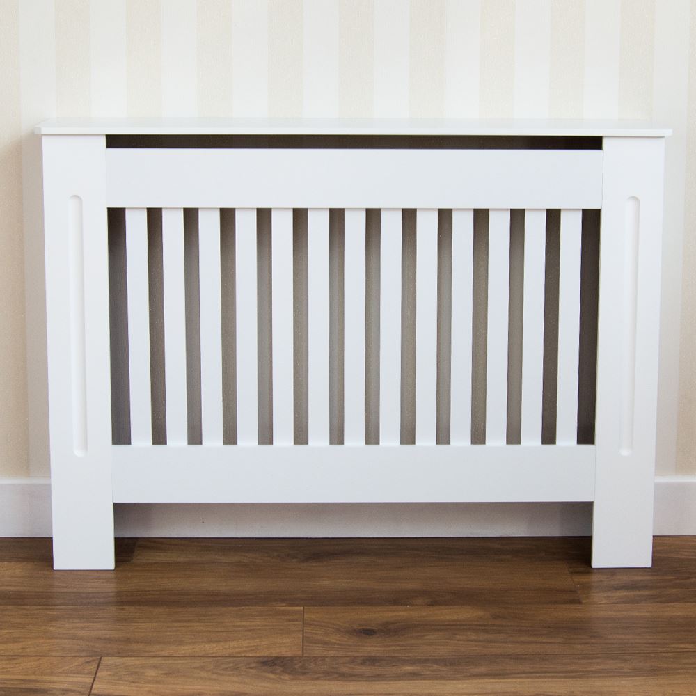 Chelsea Radiator Covers Modern White Slatted Grill Wood