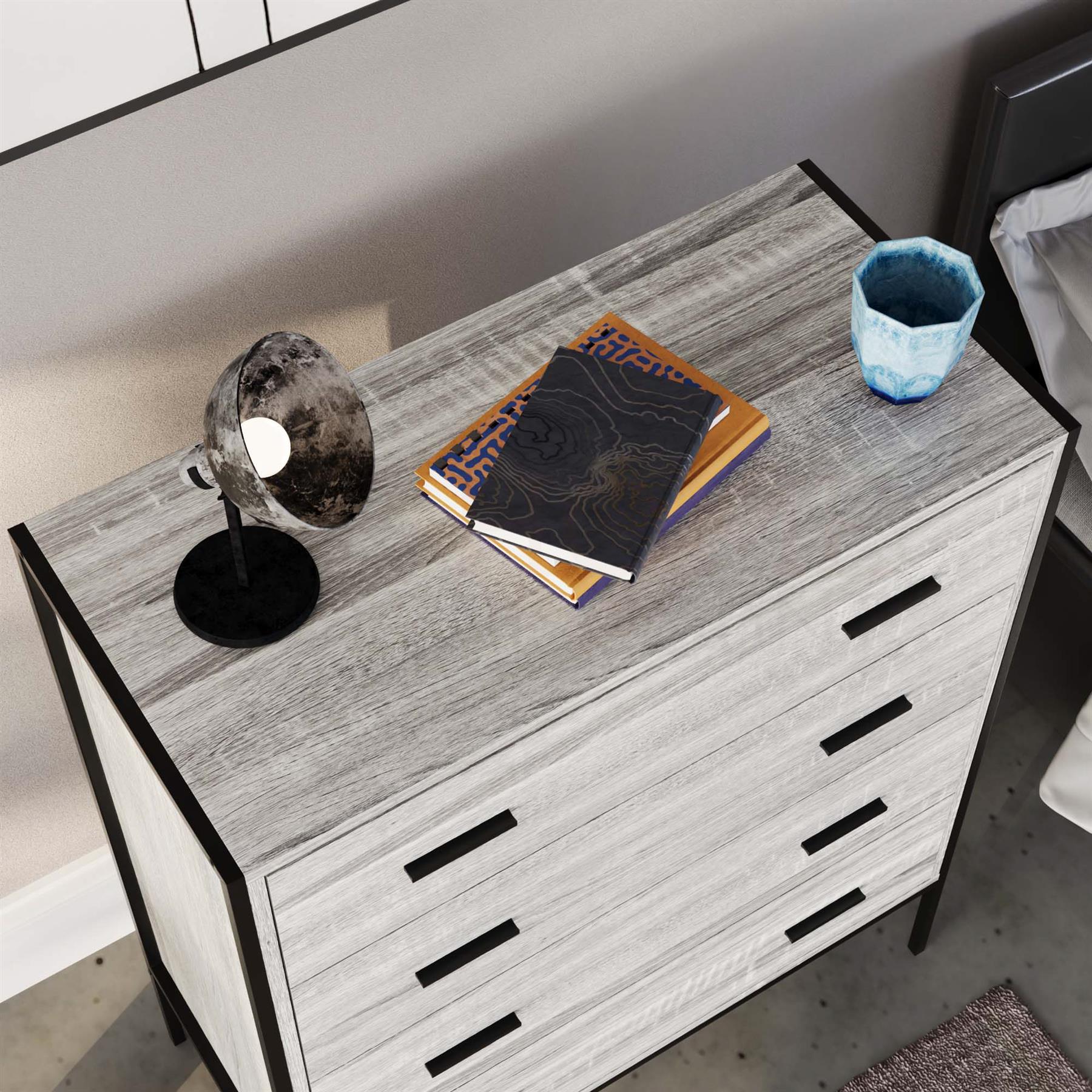 Industrial Chest of Drawers Bedroom Furniture Bedside Chest 1 to 6 Drawers - Picture 46 of 61
