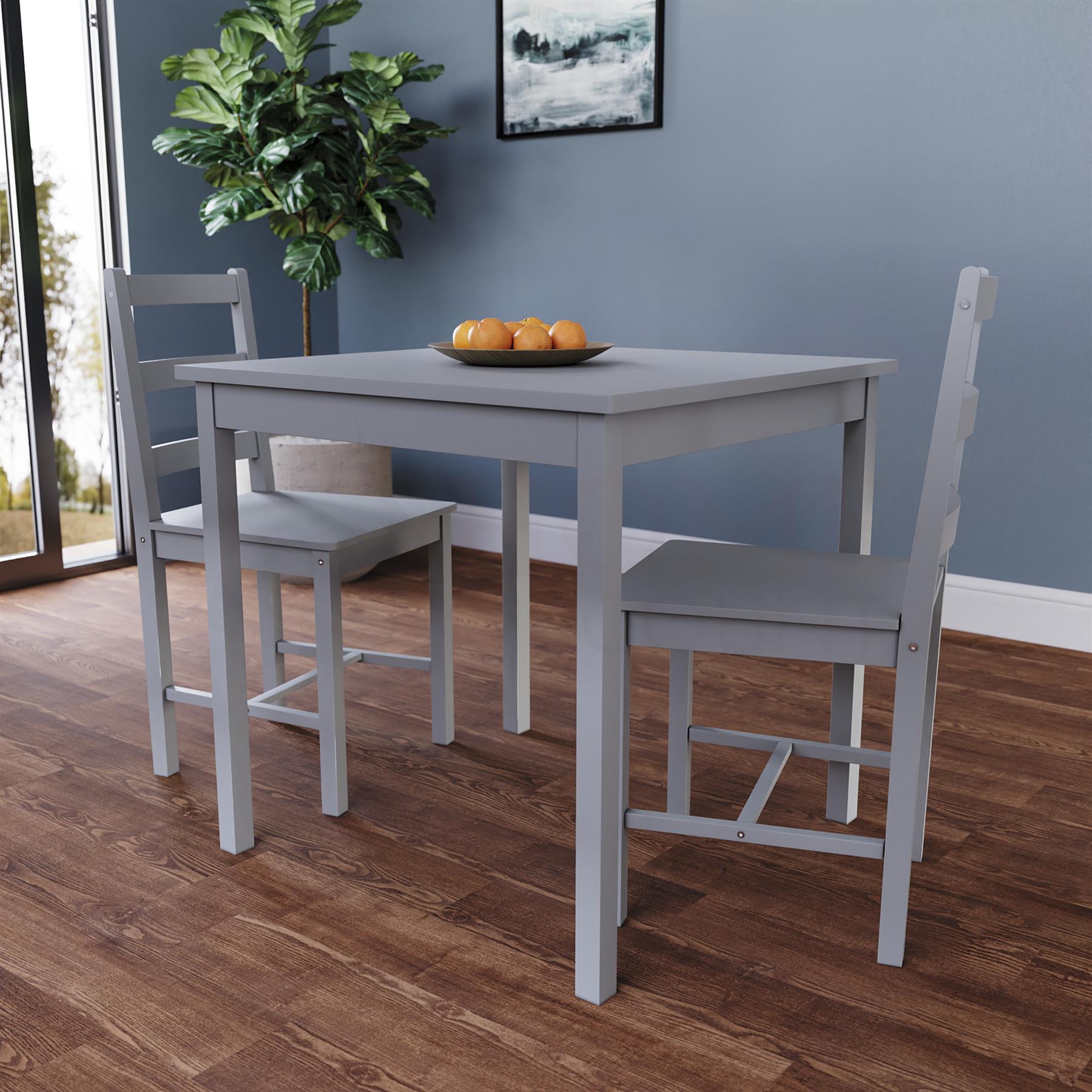 Solid Wood Dining Table and 2 4 Chairs Set Home Kitchen Furniture 3 Colours - Picture 10 of 73