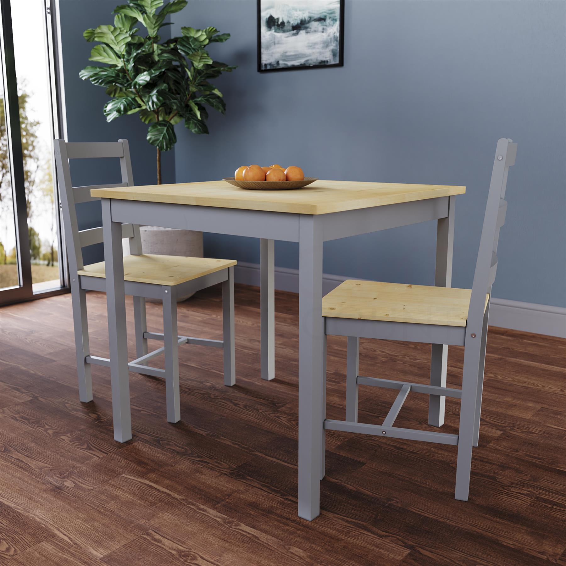Solid Wooden Dining Table and 2 4 Chairs Set Home Kitchen Furniture