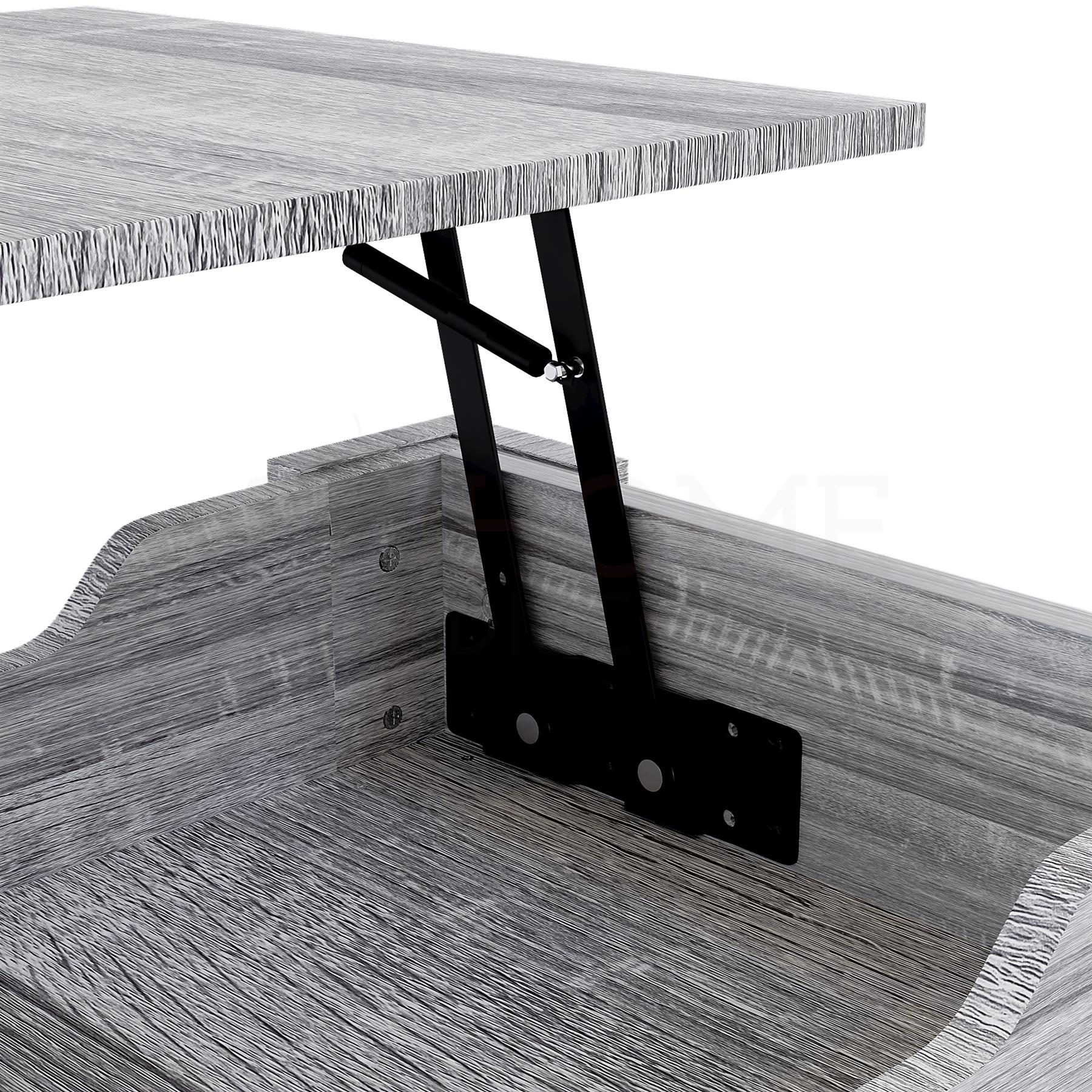 Holz Couchtisch Lift Up Stauraumplatte mit Ablage Wohnzimmer Möbel - Bild 29 von 43