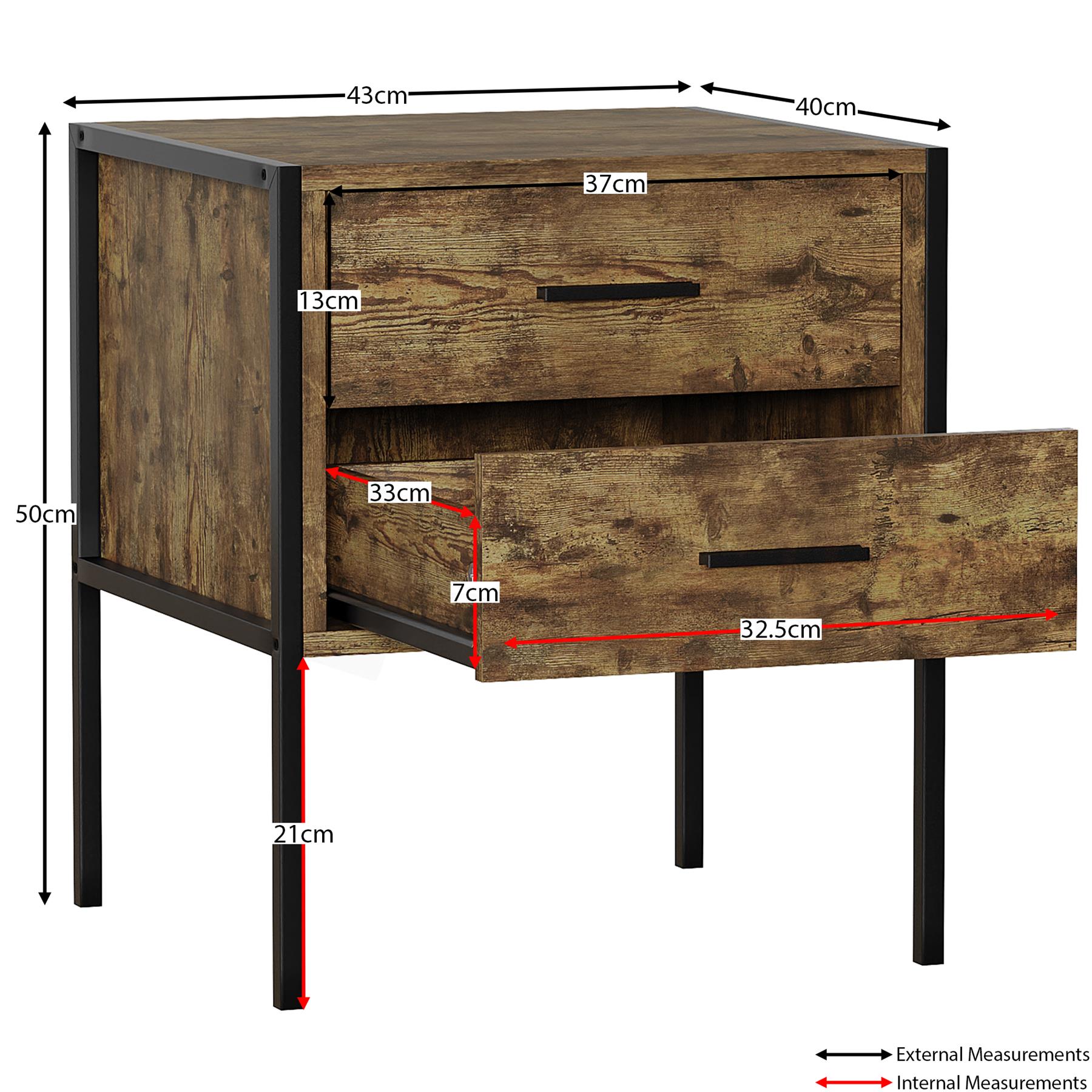 Industrial Chest of Drawers Bedroom Furniture Bedside Chest 1 to 6 Drawers - Picture 15 of 61