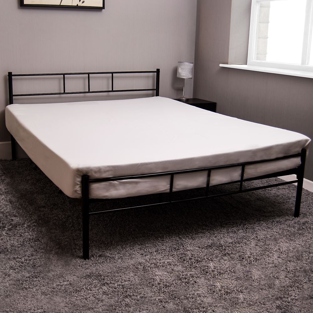 dorset double bed frame black metal steel modern stylish