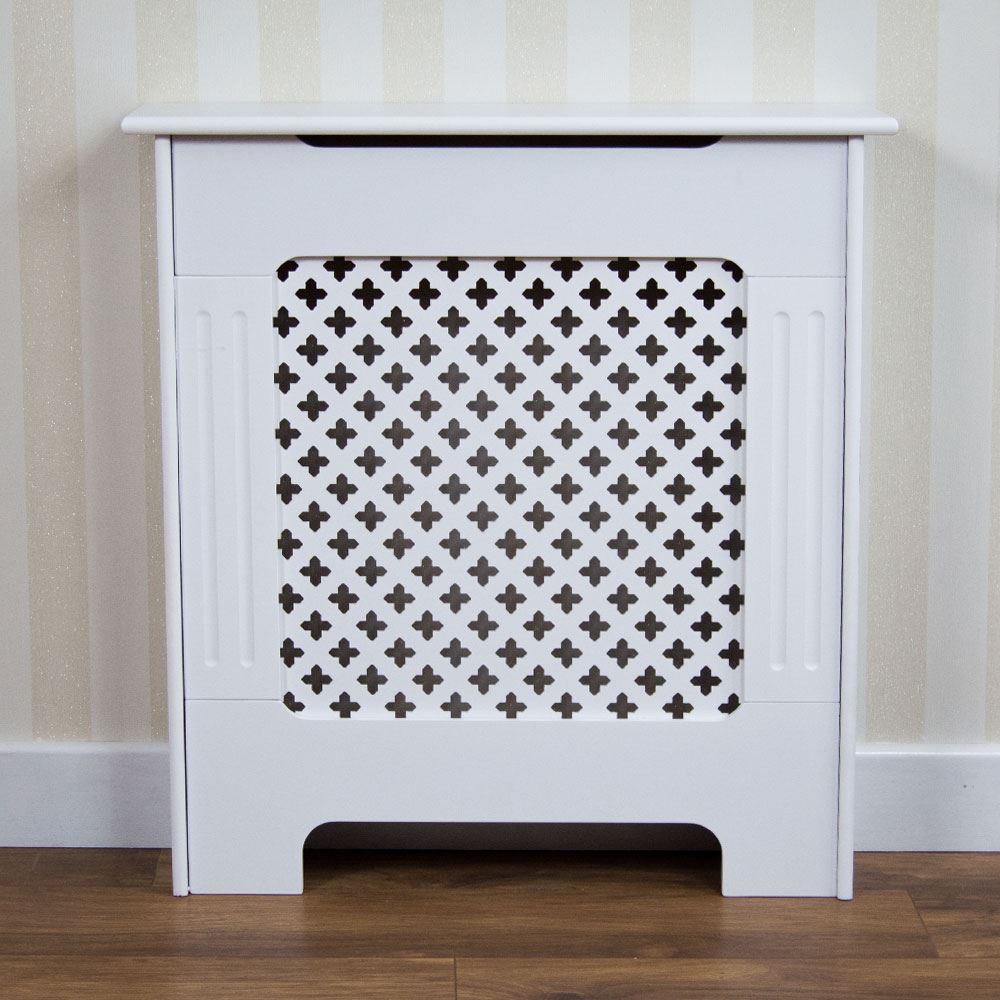Oxford Radiator Cover Small Natural MDF Traditional White Grill Heat