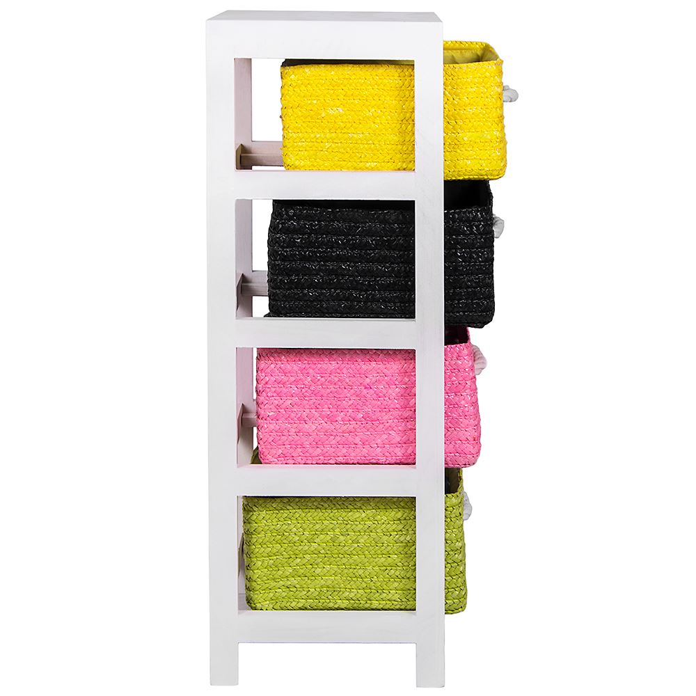 De Madera contenedor de almacenamiento de Baño Dormitorio 4 maíz blanco