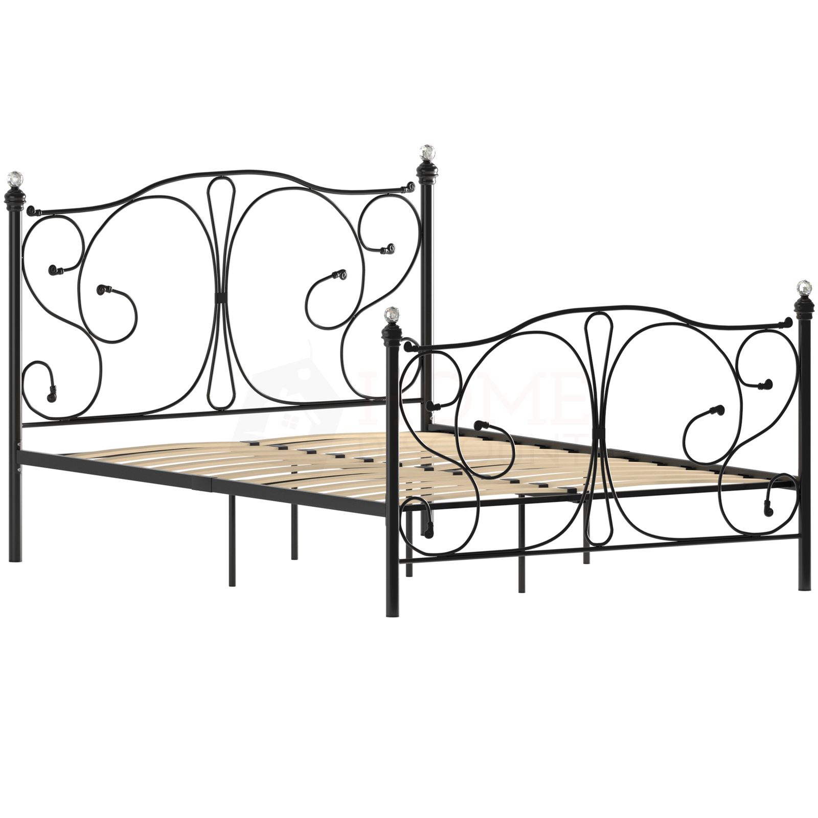 Metal Bed Single Double King Size Slat Base Headboard Set Bedroom Furniture - Picture 122 of 187