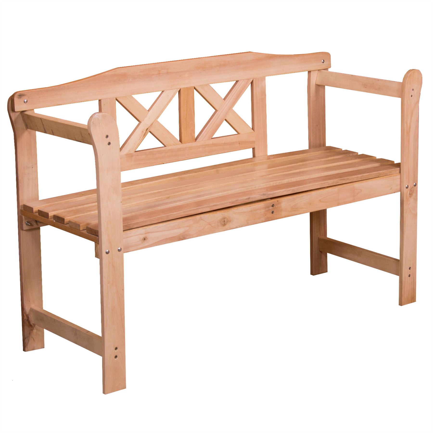 Banco De Jardín 3 plazas de madera para patio de exteriores Acero