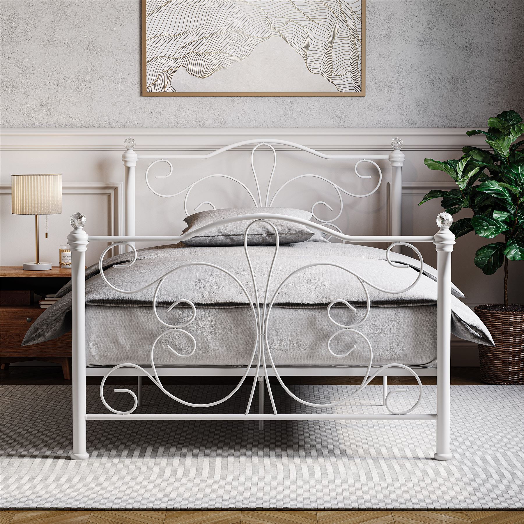 Metal Bed Single Double King Size Slat Base Headboard Set Bedroom Furniture - Picture 105 of 187