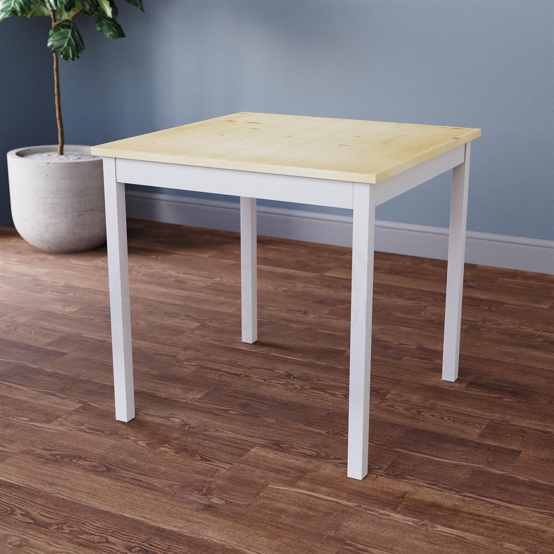 Solid Wood Dining Table and 2 4 Chairs Set Home Kitchen Furniture 3 Colours - Picture 23 of 73