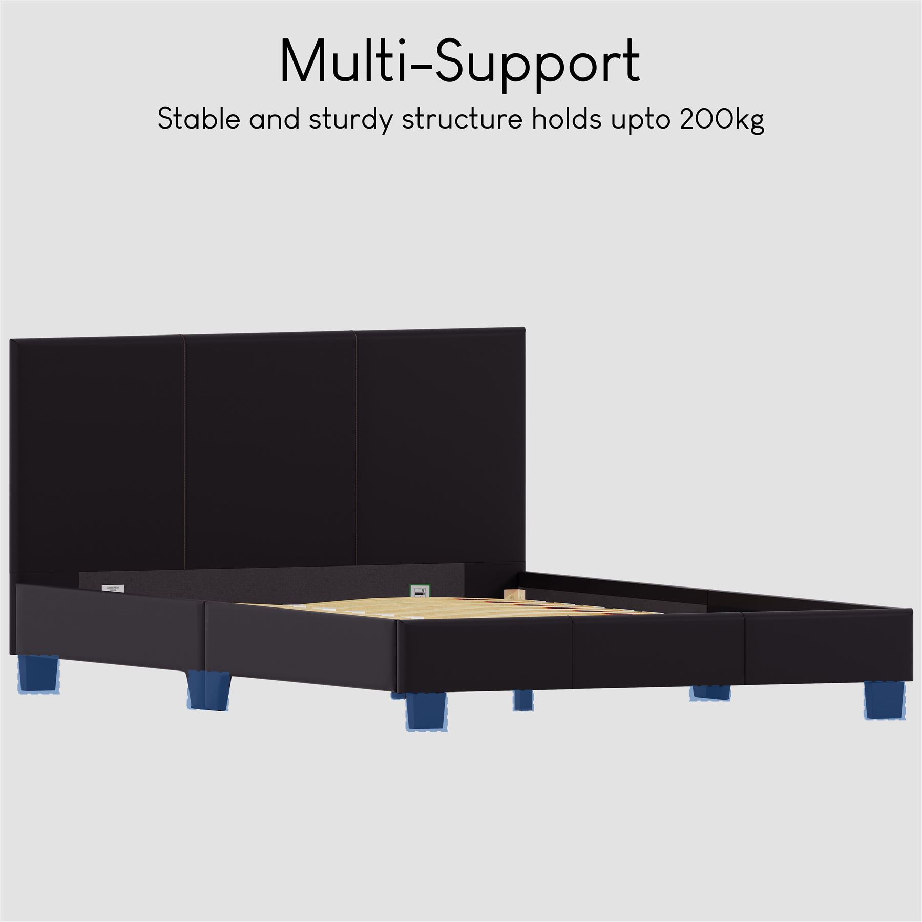 Ottoman Storage Bed Gas Lift Double King Size Leather Bed Slatted Base Headboard - Picture 7 of 137