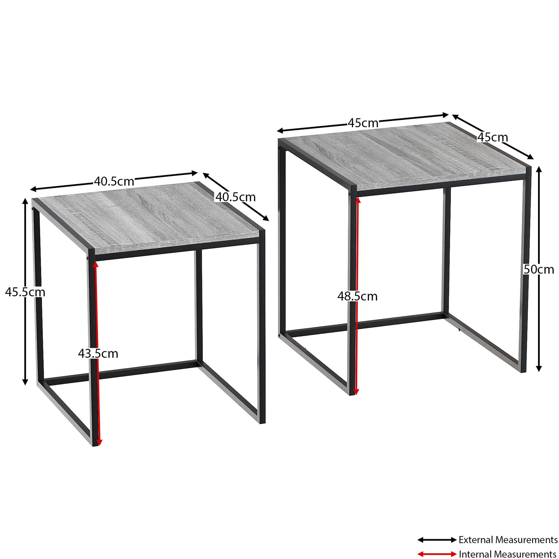 Set of 2 3 Coffee Nesting Table Set Sofa Side End Table Industrial Living Room - Picture 84 of 107