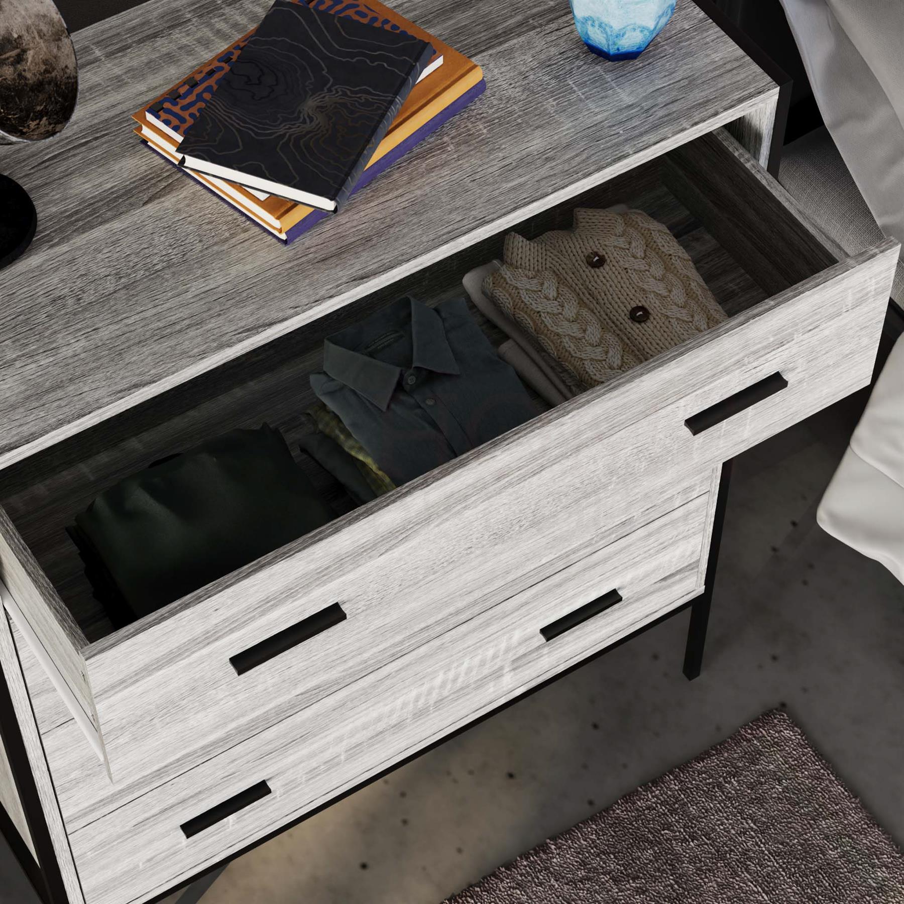 Industrial Chest of Drawers Bedroom Furniture Bedside Chest 1 to 6 Drawers - Picture 48 of 61