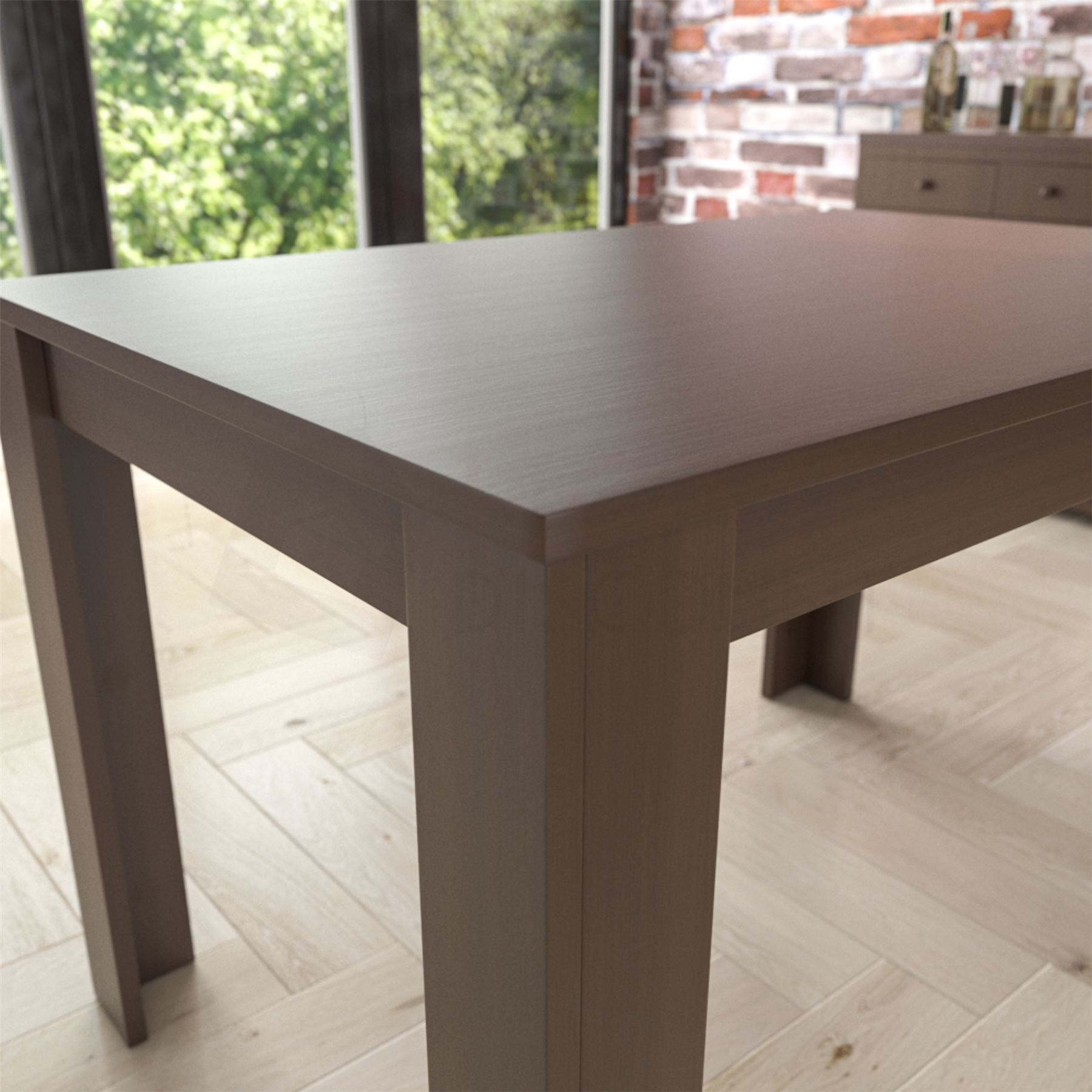 Dining Table & Chairs Set 4/6 Faux Leather Fabric Kitchen Padded Seat Furniture - Picture 10 of 87