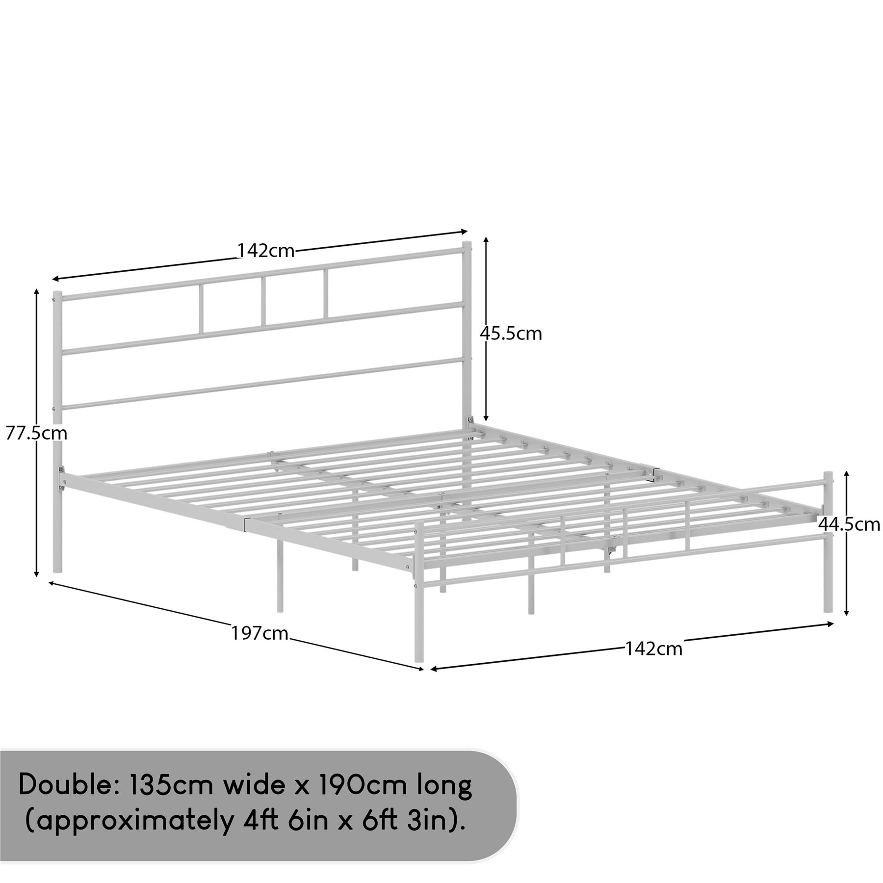 Metal Bed Single Double King Size Slat Base Headboard Set Bedroom Furniture - Picture 44 of 187