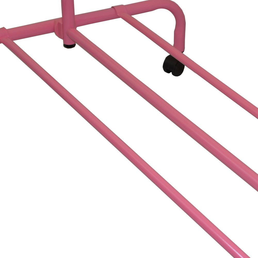 Porta Indumenti Singolo Doppio Argento o Rosa Regolabile Portatile Appendiabiti Binario Stand - Foto 21 di 34