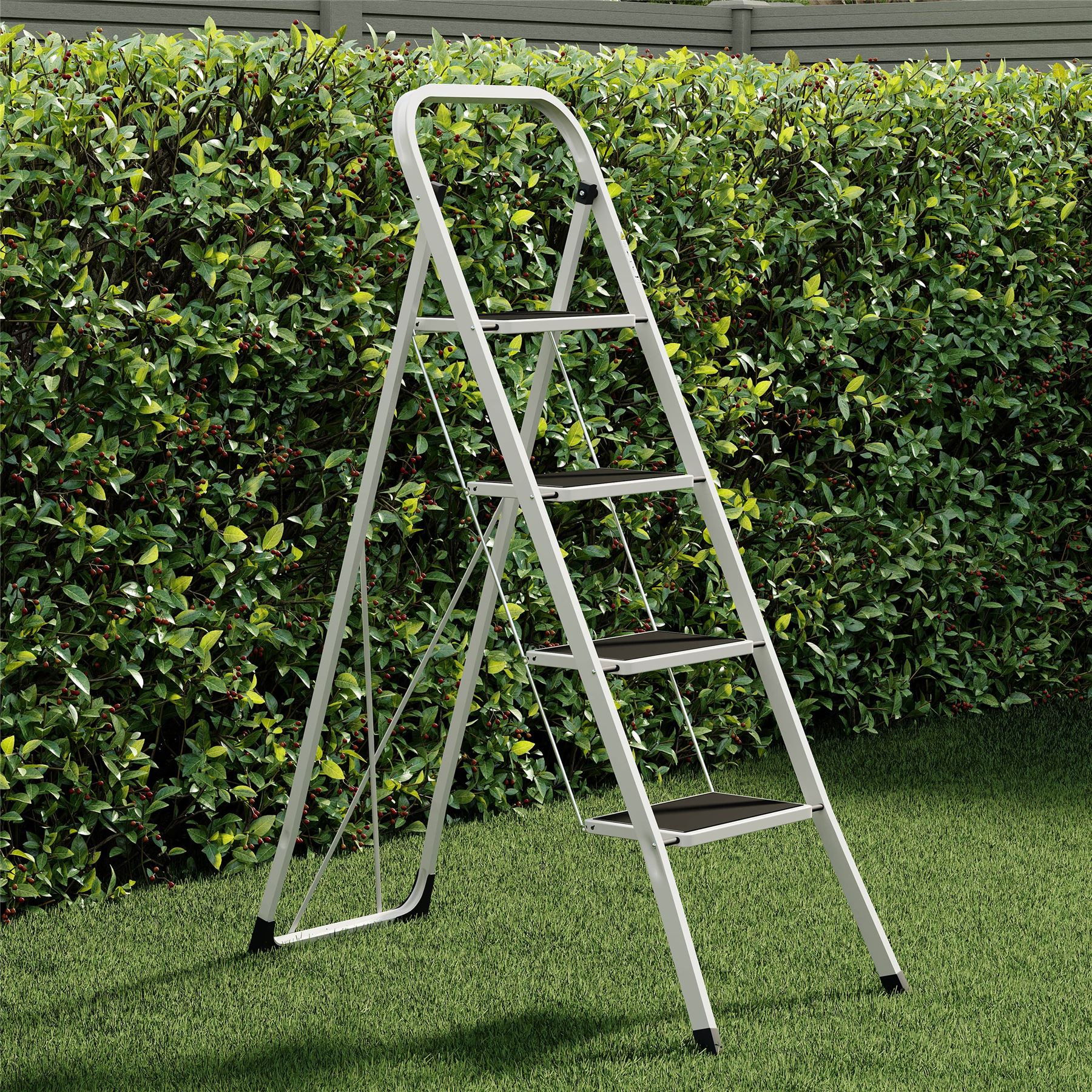 2 3 4 Step Ladder Folding Portable Compact Heavy Duty Iron Anti-Slip Mat Stool - Picture 57 of 69