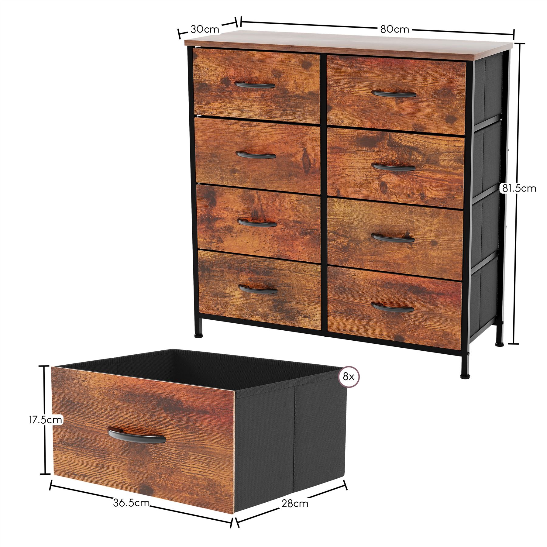 Moderne Stoff Kommode Aufbewahrung Organizer Schlafzimmer Möbel "UKFR" - Bild 50 von 65