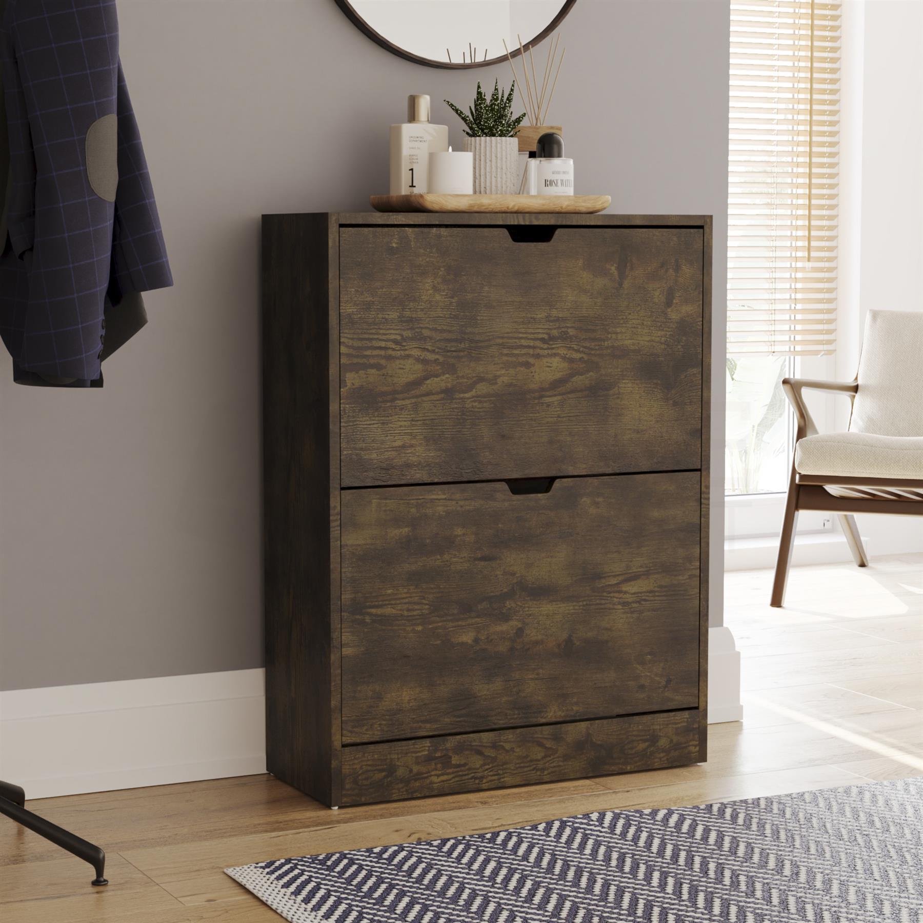 Shoe Rack Shoes Storage Cabinet Wooden Cupboard 2 3 Drawer Organiser 100% FSC - Picture 29 of 61