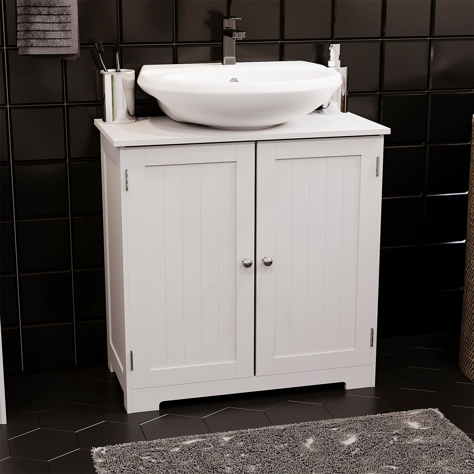 Priano Bathroom Cabinet Door Wall Mounted Freestand Storage Furniture White Grey - Picture 139 of 153