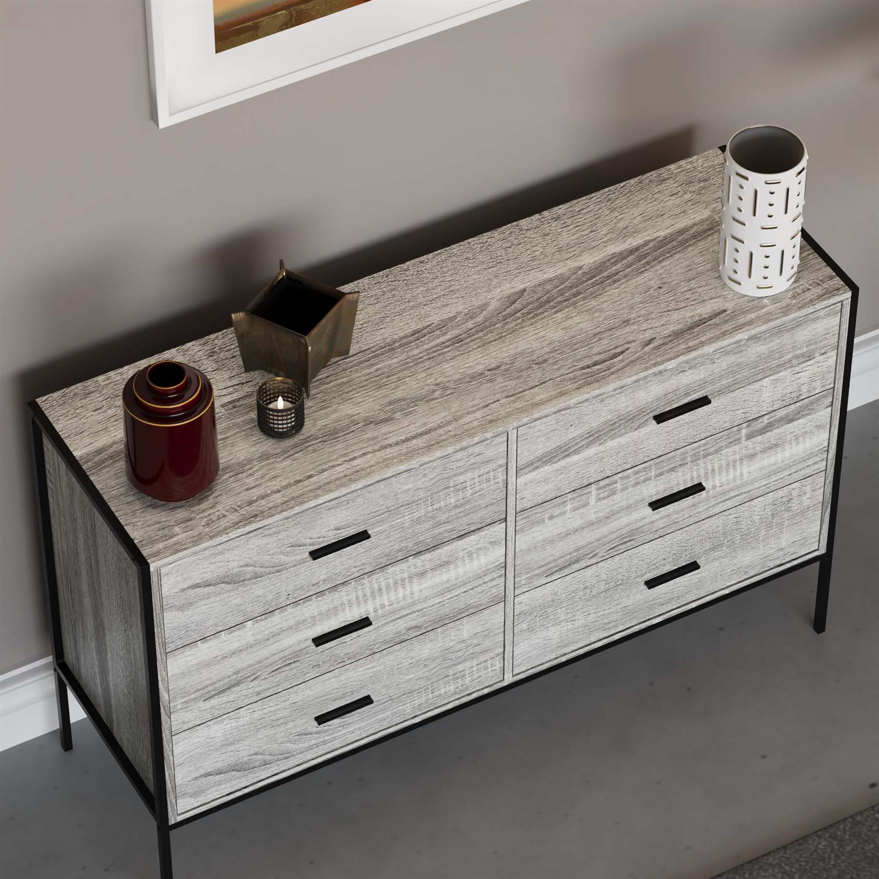 Industrial Chest of Drawers Bedroom Furniture Bedside Chest 1 to 6 Drawers - Picture 58 of 61