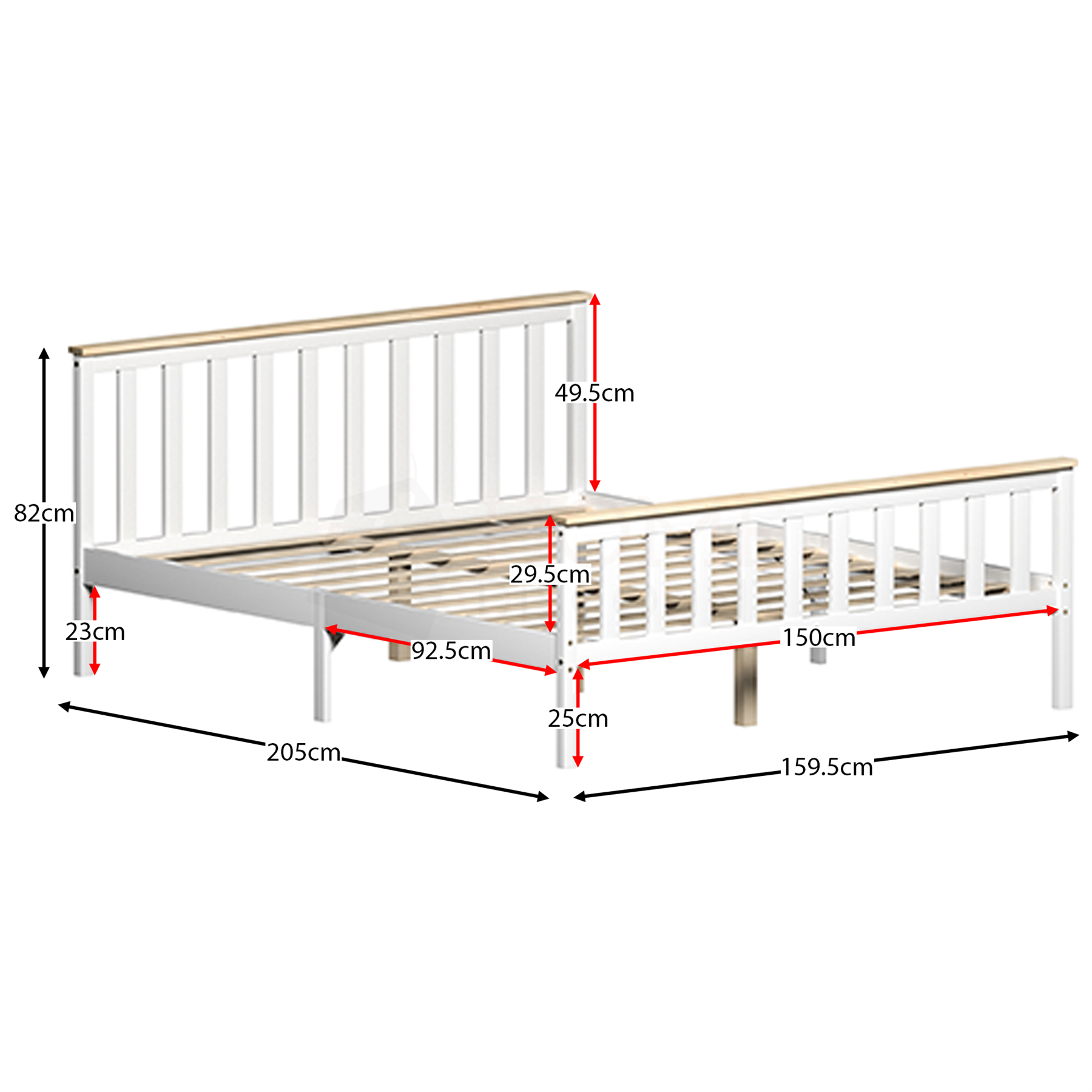 Wood Bed Single Double King Size 3ft 4ft6 5ft Solid Frame Mattress White Pine - Picture 35 of 67