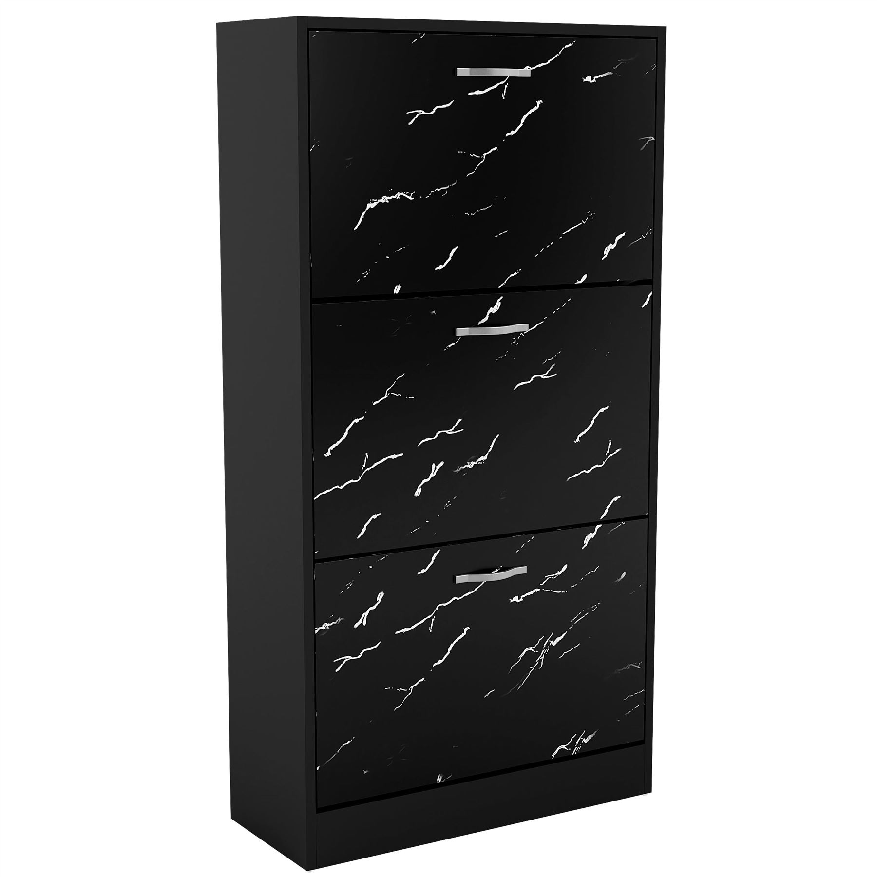 Schuhschrank mit 3 Schubladen Aufbewahrungsschrank Schuhe Ständer Regal Holz weiß schwarz - Bild 41 von 79