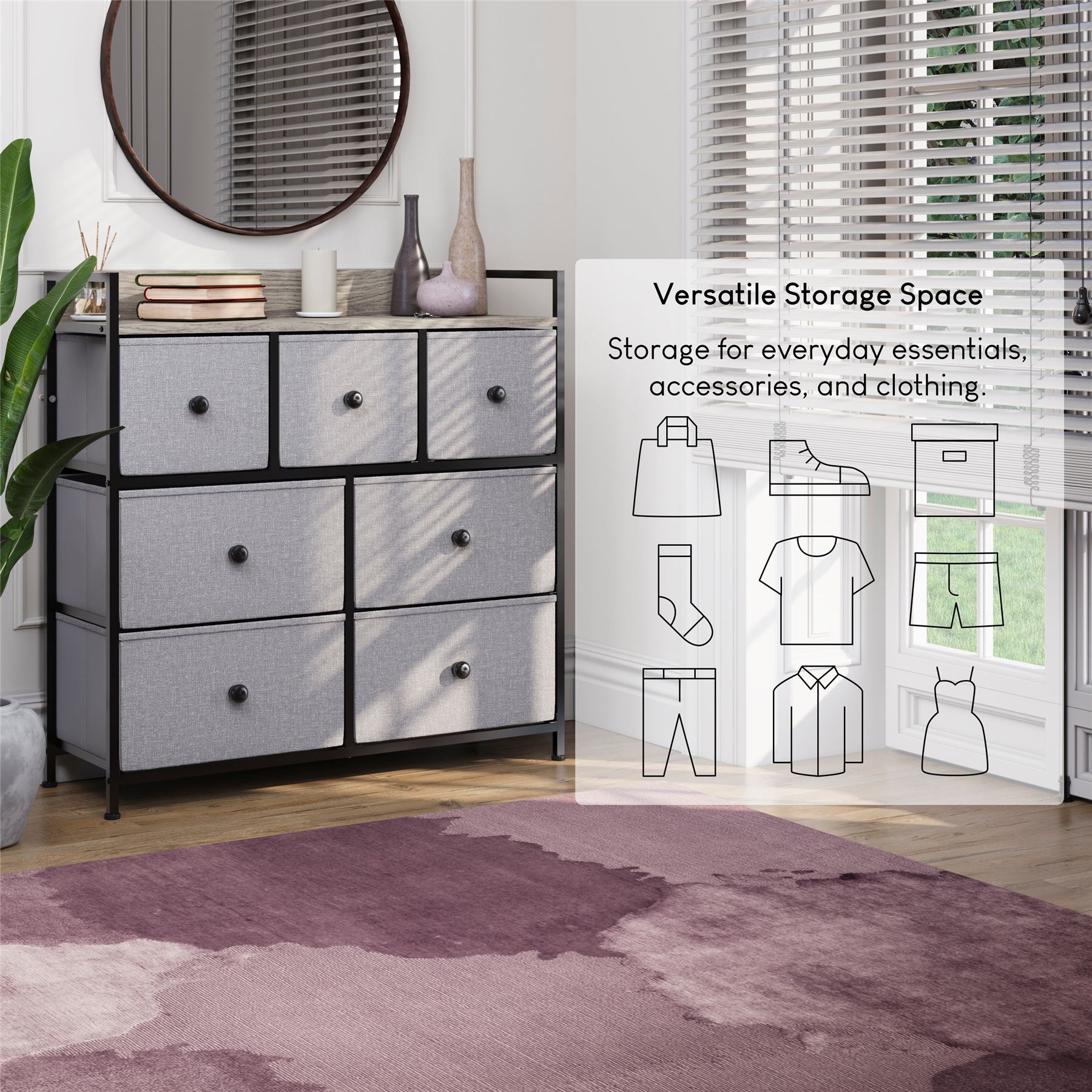 Vida Designs Stoff Kommode Aufbewahrungsschrank Schlafzimmer Flur 'UKFR' - Bild 118 von 193