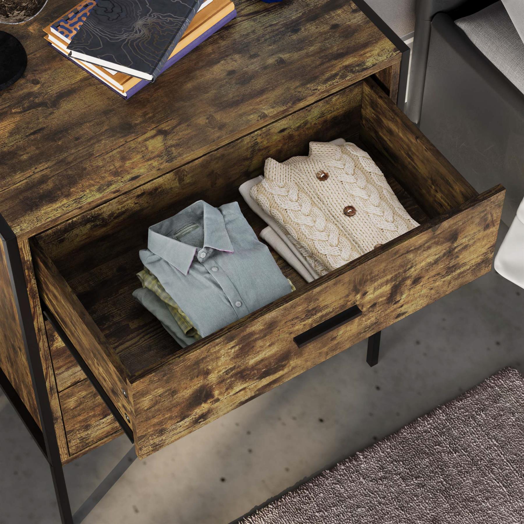 Industrial Chest of Drawers Bedroom Furniture Bedside Chest 1 to 6 Drawers - Picture 30 of 61