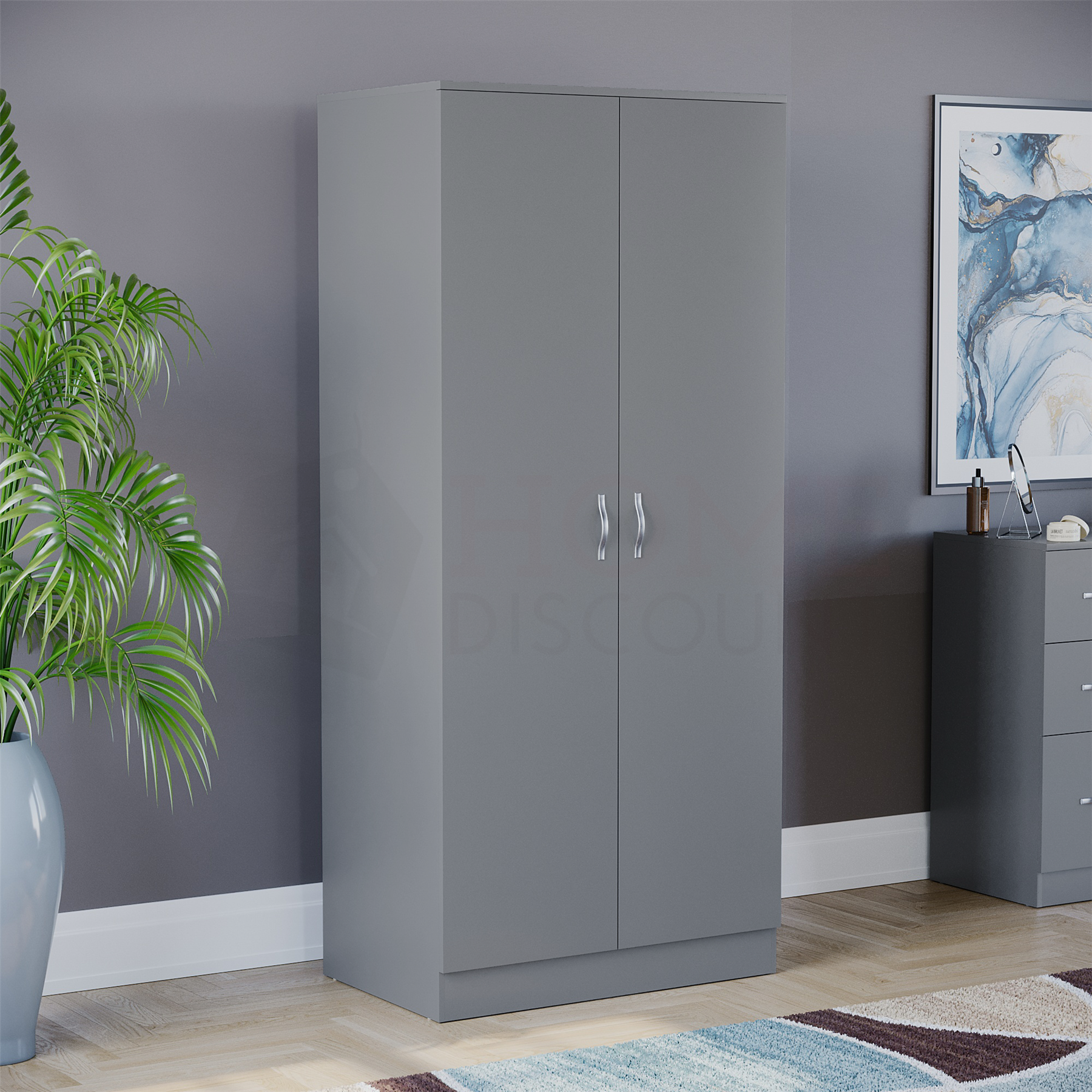 Grey Chest of Drawers Modern Bedroom Furniture Bedside Table Wardrobe Desk - Picture 67 of 72