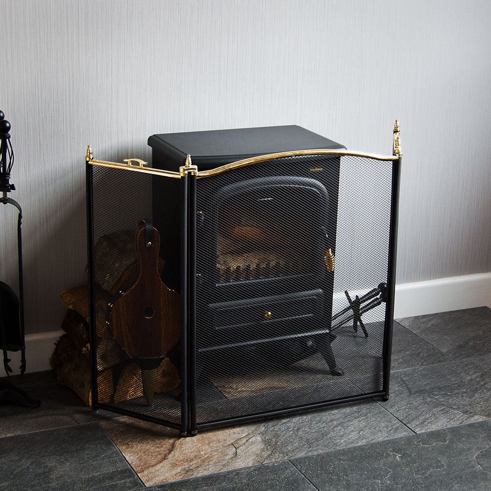 Fire Guard Freestanding Panel Spark Fireplace Screen Protector Safety