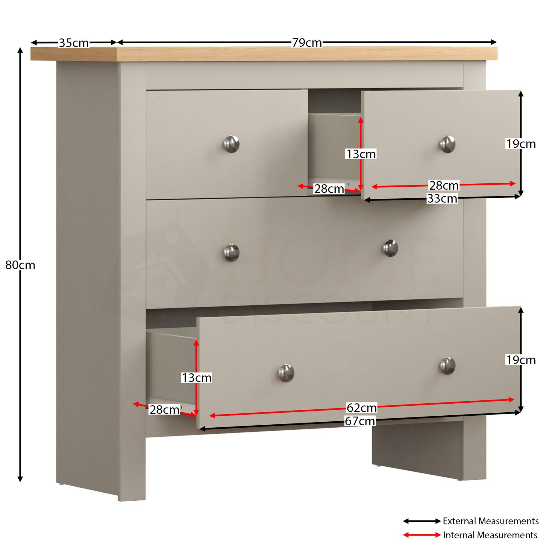 Arlington Chest of Drawers Table Bookcase Sideboard Bedroom Living Room MDF Grey - Picture 145 of 210
