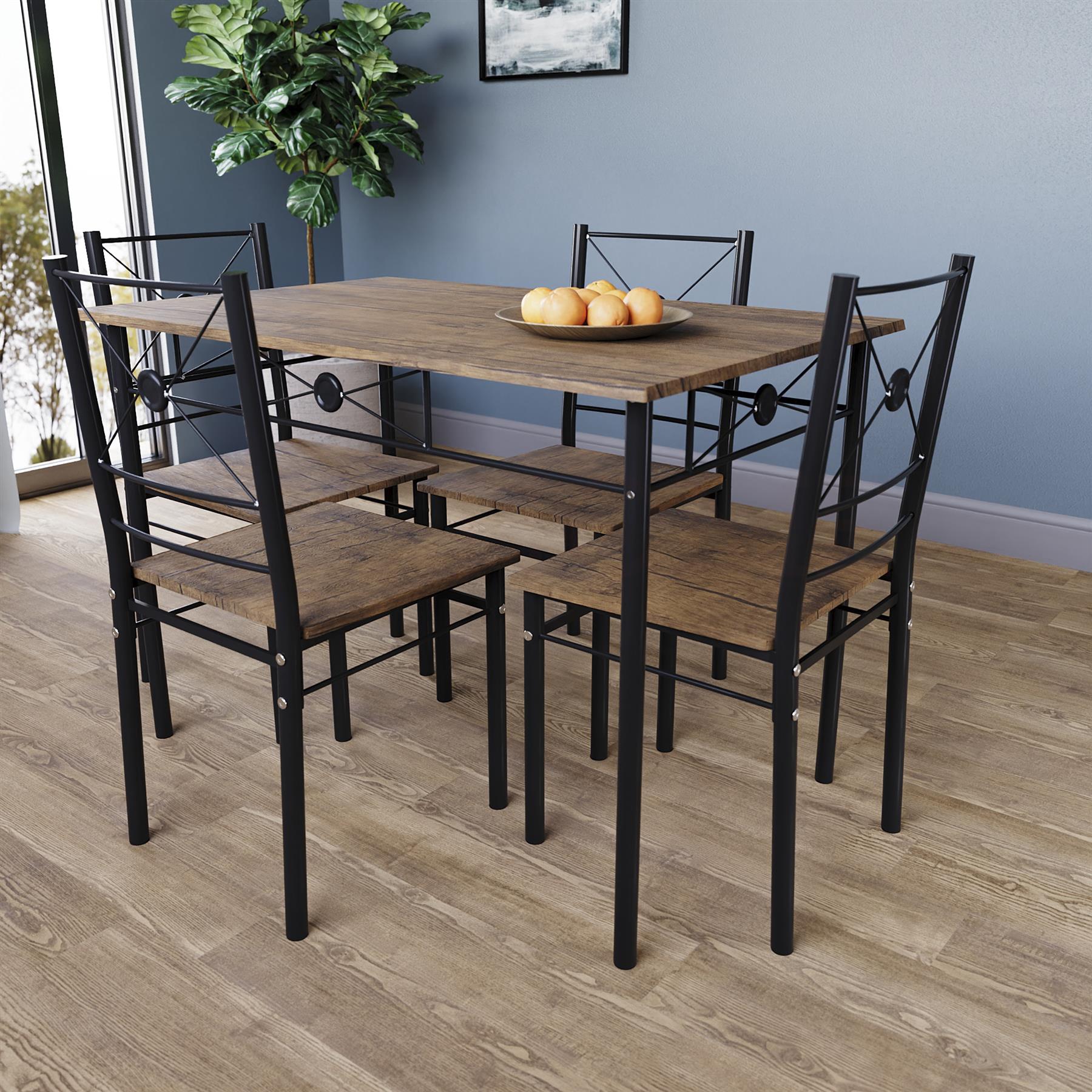 Wooden Dining Table & Chair Set 2 / 4 Seater Bench Chair Kitchen Room Furniture - Picture 56 of 82