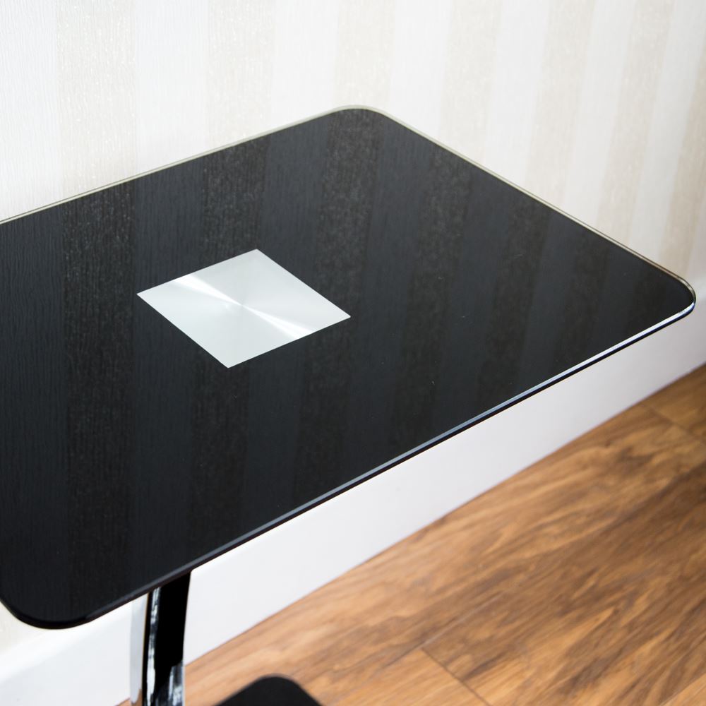 Laptop Stand Table Glass Black Computer Notebook Desk Portable By Home