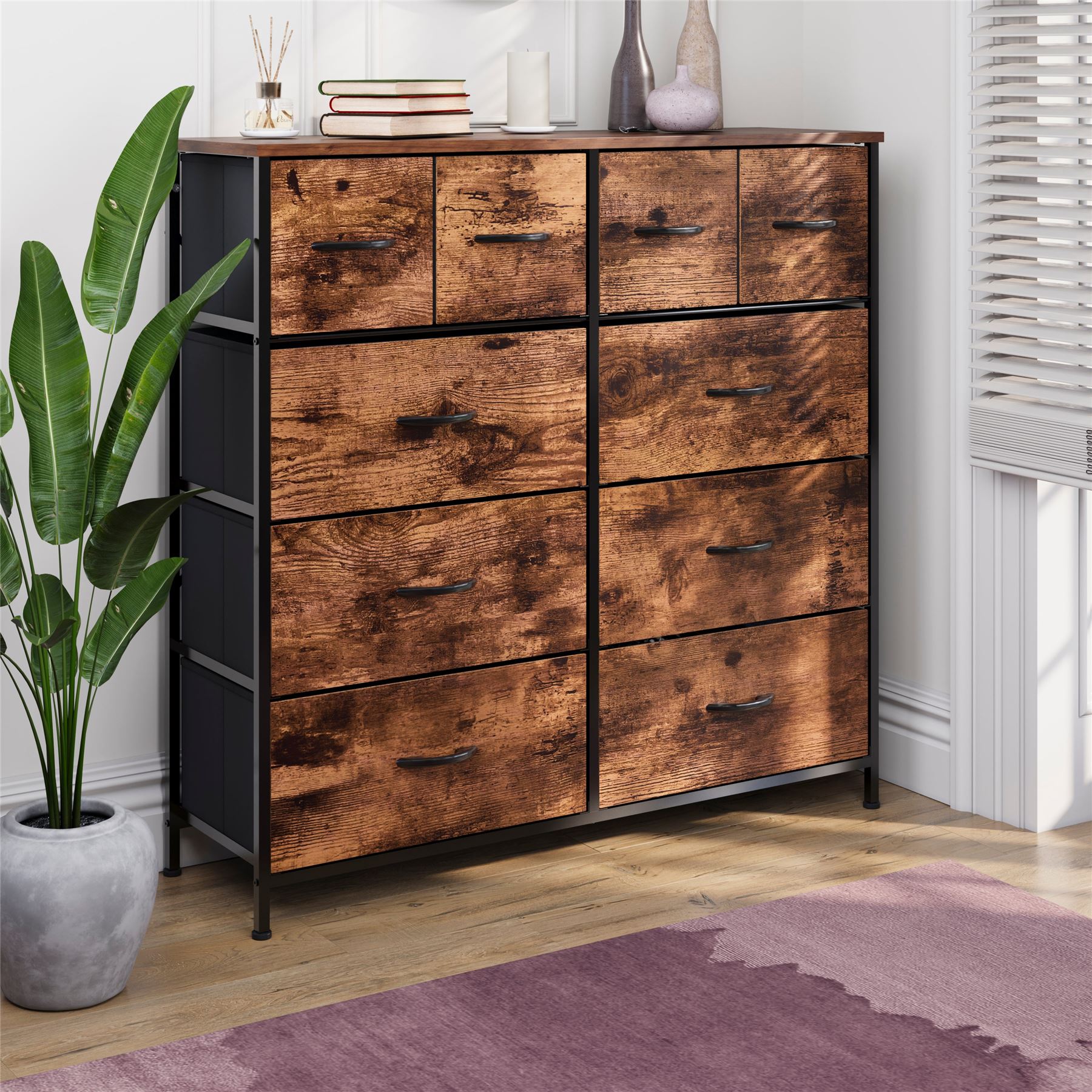 Moderne Stoff Kommode Aufbewahrung Organizer Schlafzimmer Möbel "UKFR" - Bild 64 von 65